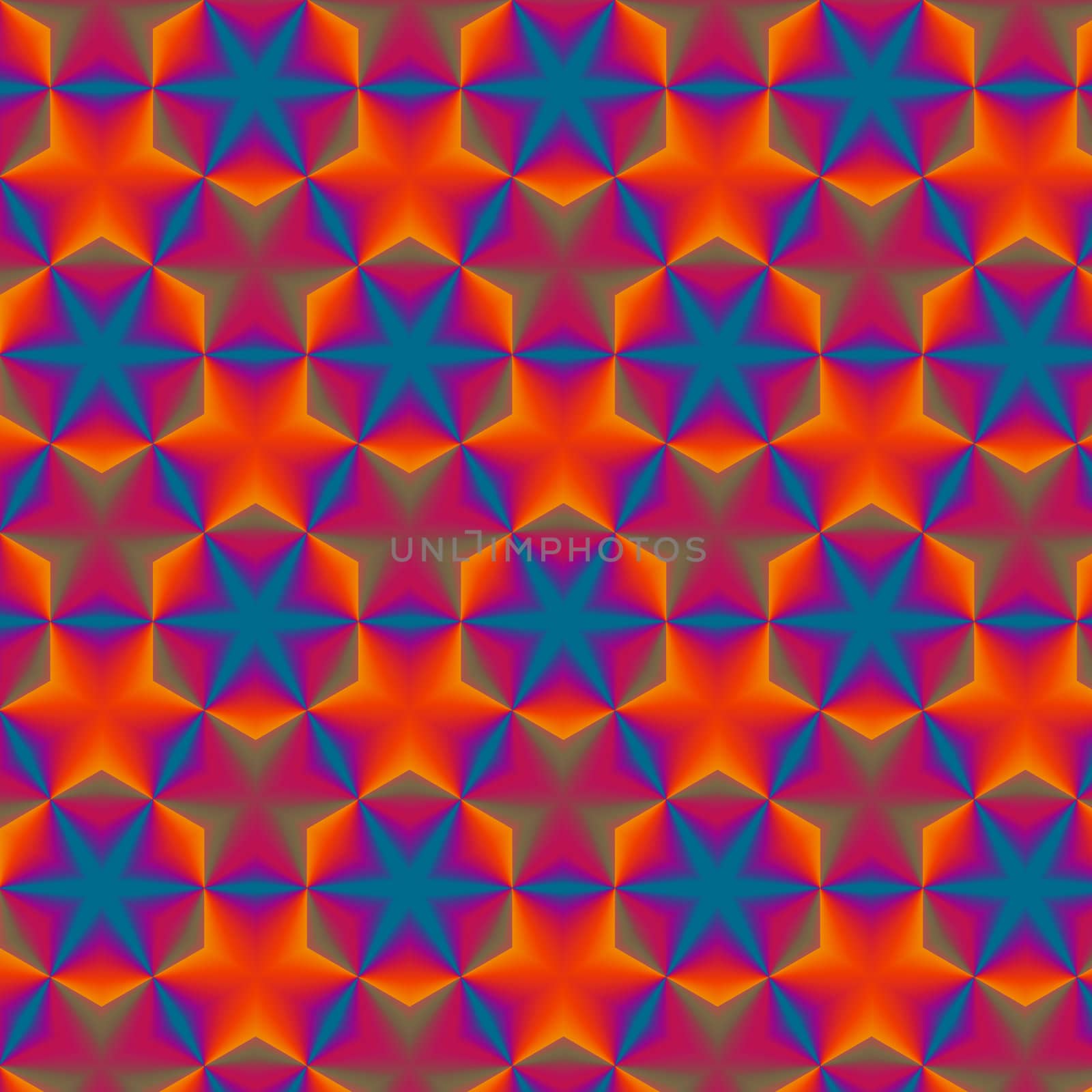 Blue and Orange Starred Pattern by patballard