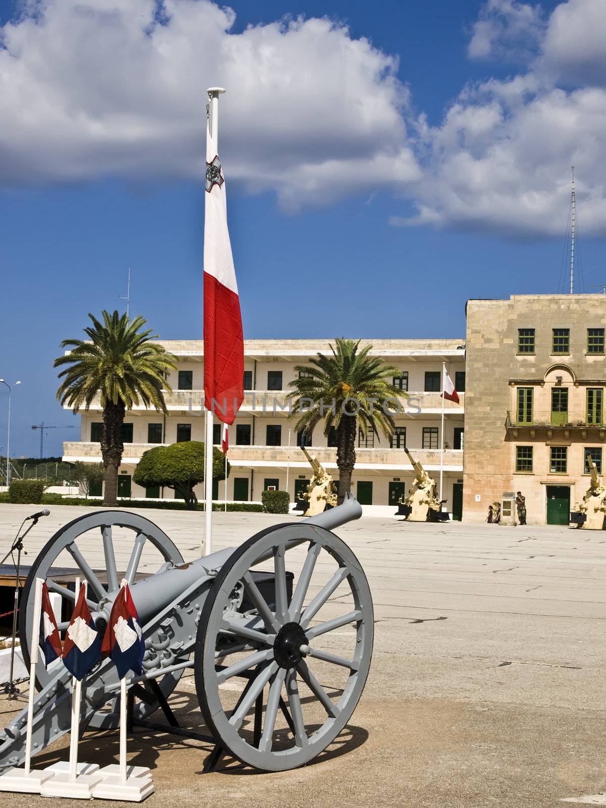 MALTA - OCTOBER 05 2008 - Armed Forces of Malta barracks at Luqa