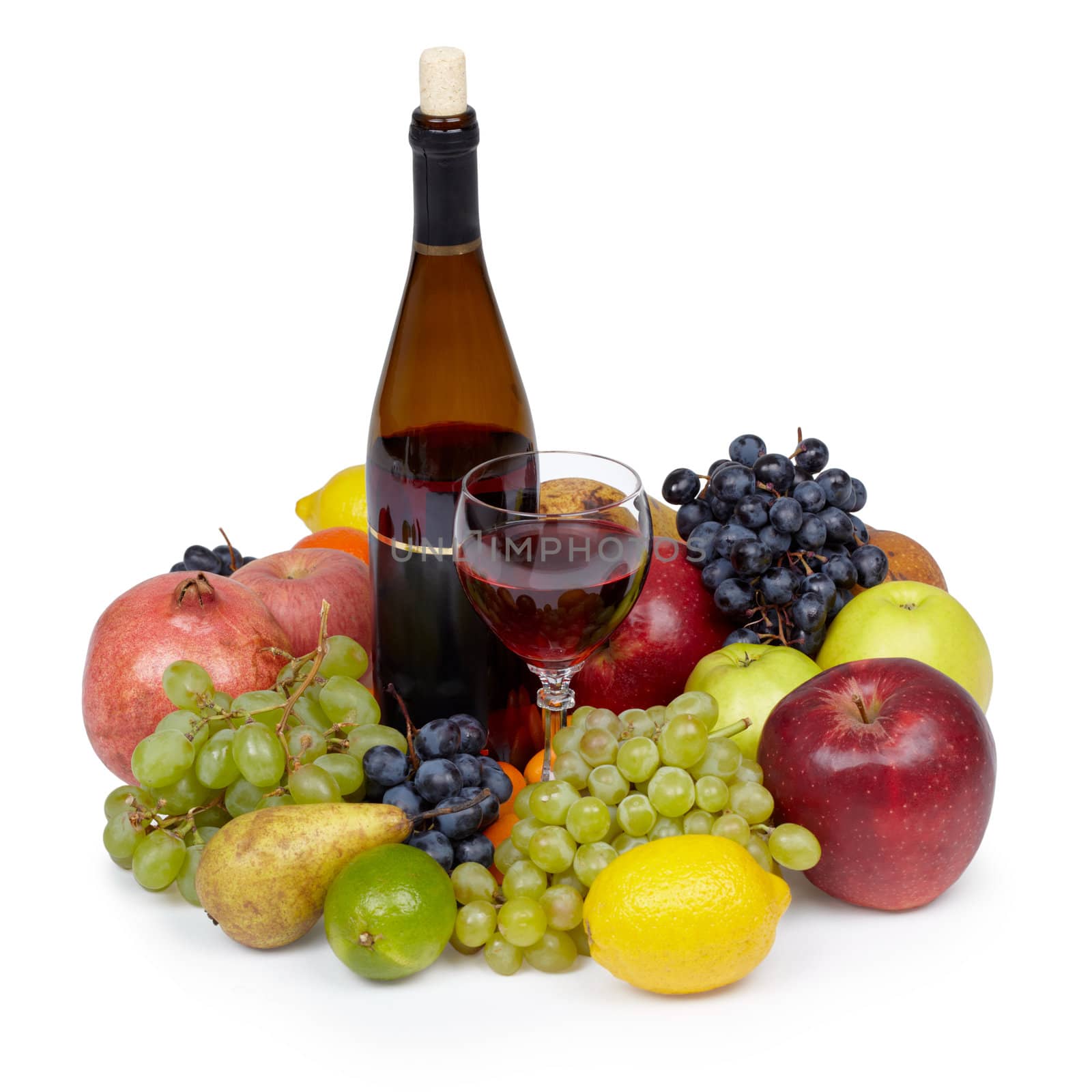 Still-life from various fruit and wine by pzaxe