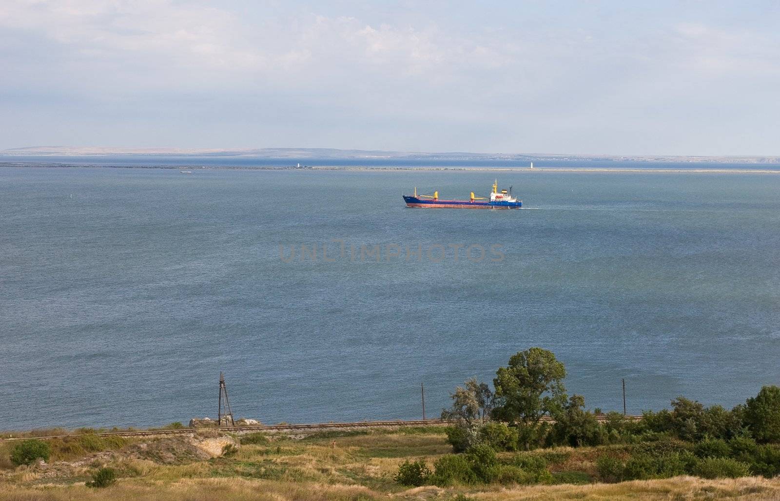 transportation series:  dry cargo ship going throug Black sea strait