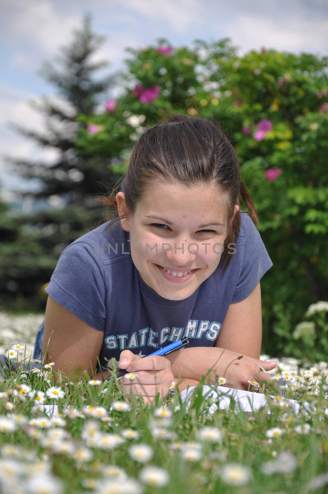 young student learns in the park by costarico