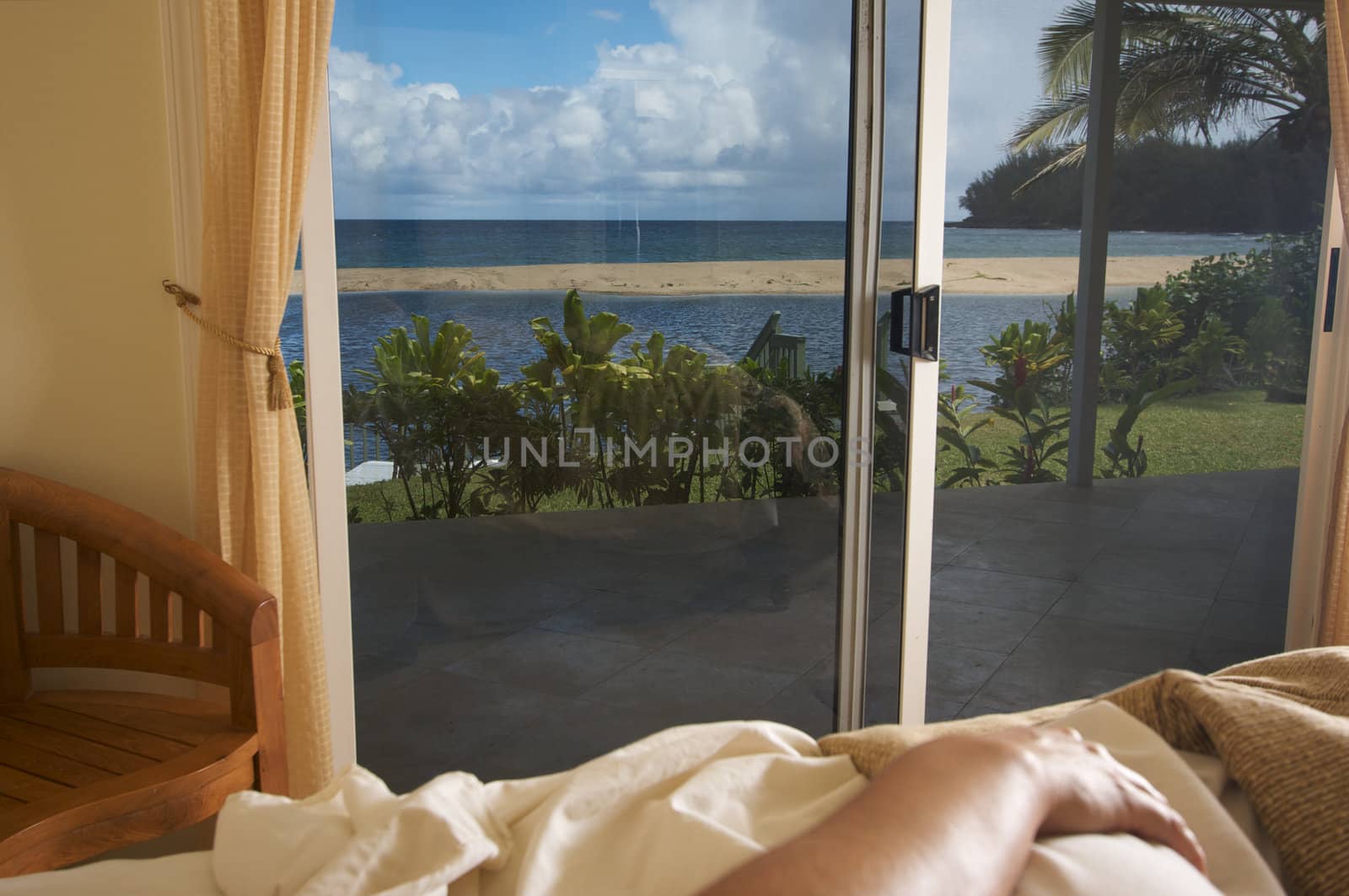 Tropical Oceanfront View from Bed