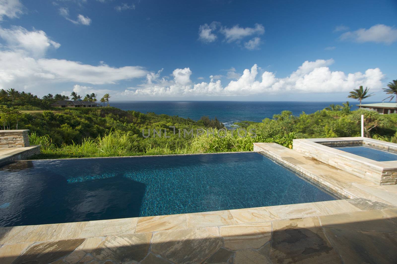 Pool and Hot Tub Overlooking the Ocean