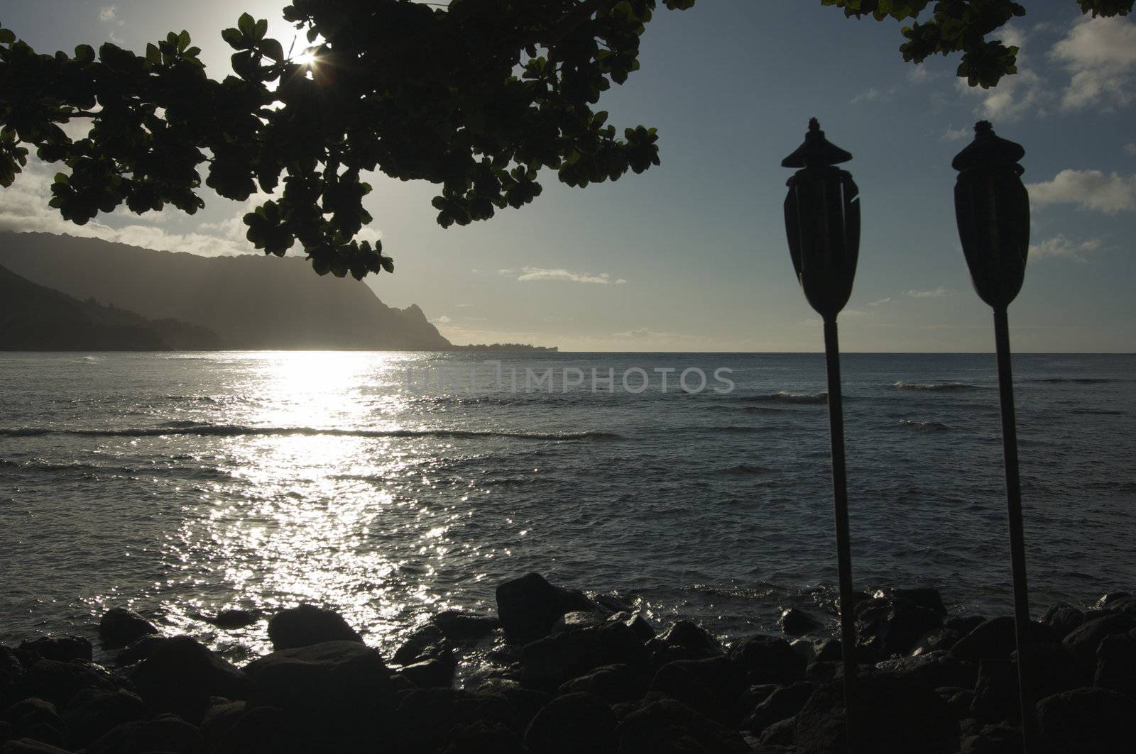 Sunset Over Hanalei Bay, Kauai, Hawaii