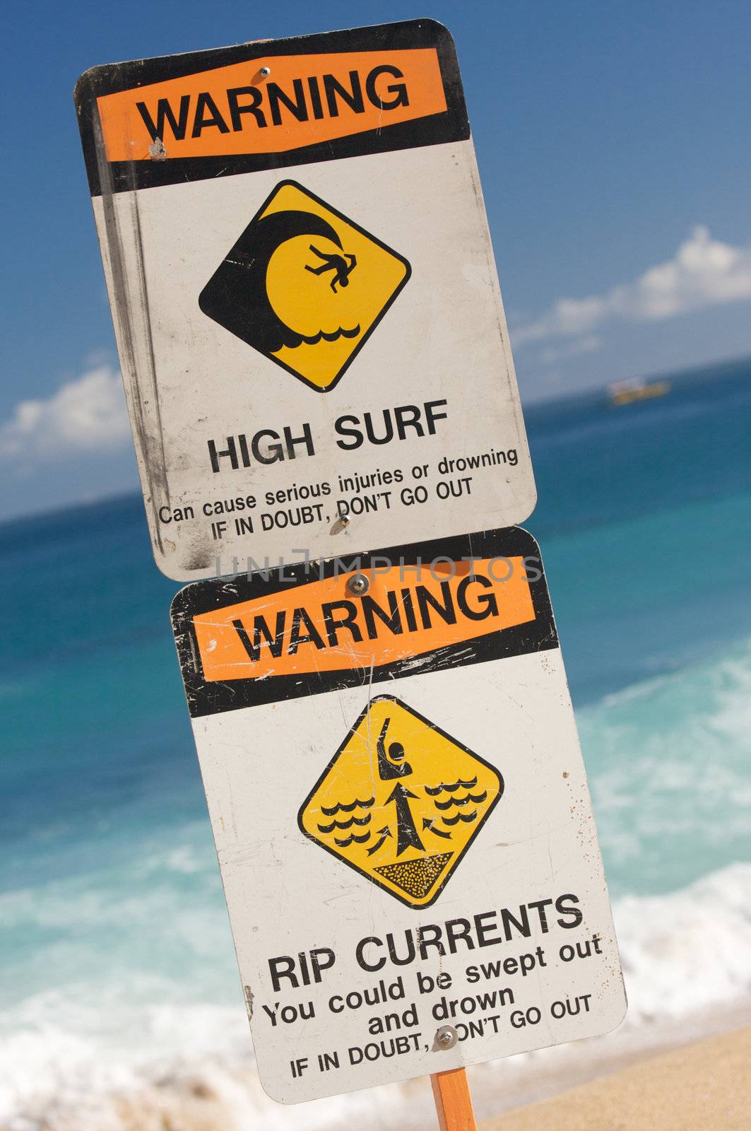 Surf and Currents Warning Sign by Feverpitched