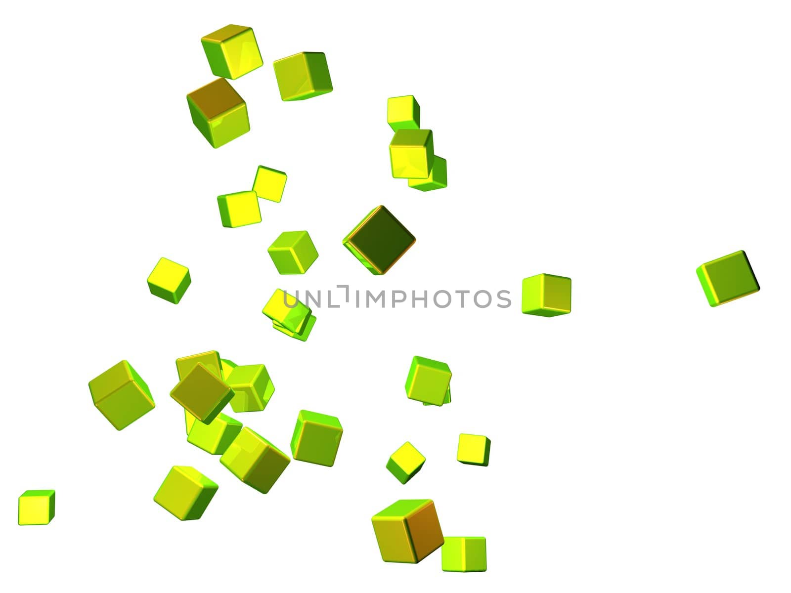 3D rendered abstract background. Isolated on white.