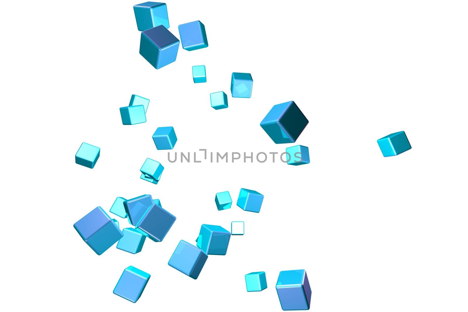 3D rendered abstract background. Isolated on white.