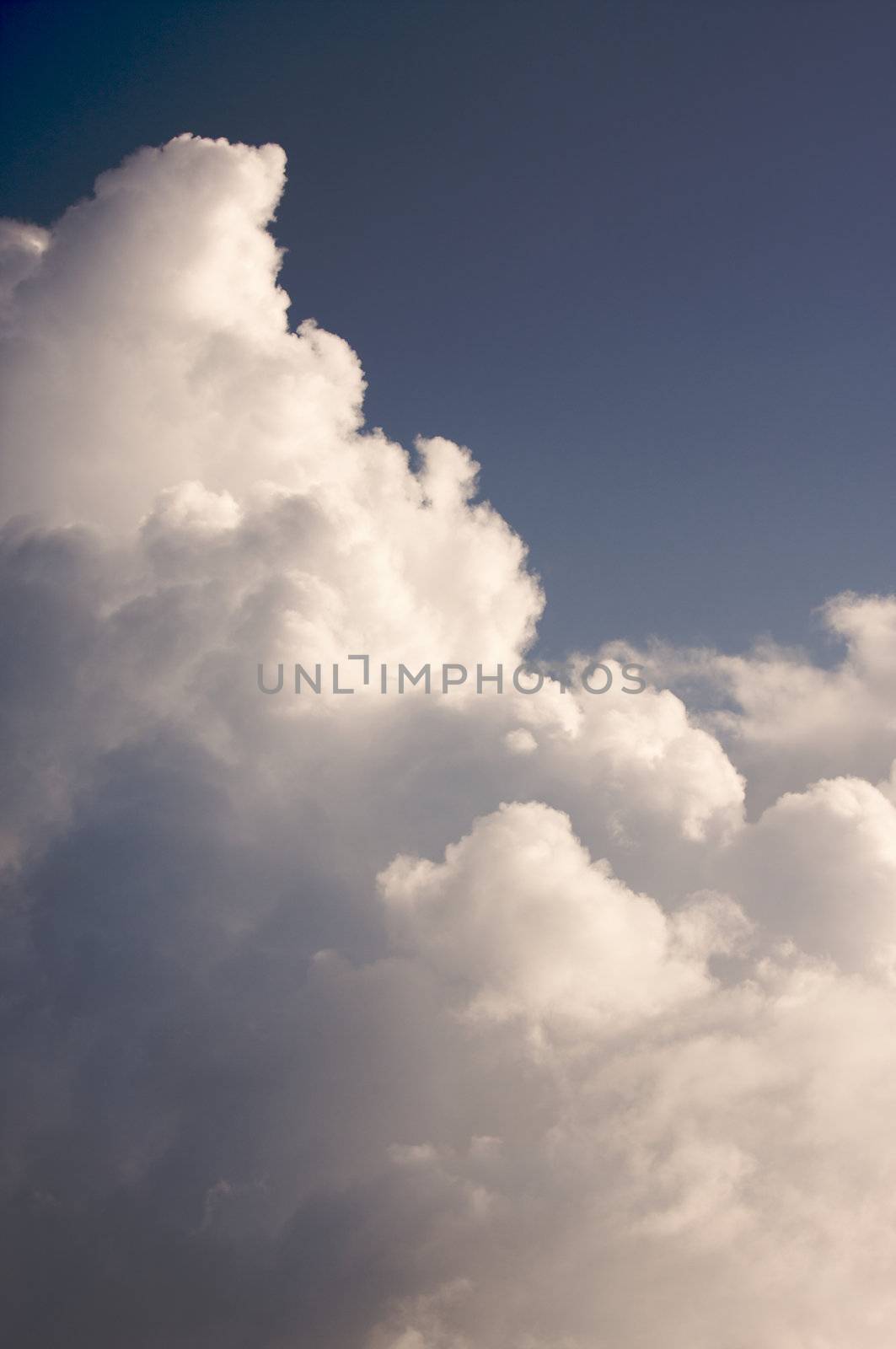 White Cumulus Clouds off the coast of Kauai, Hawaii