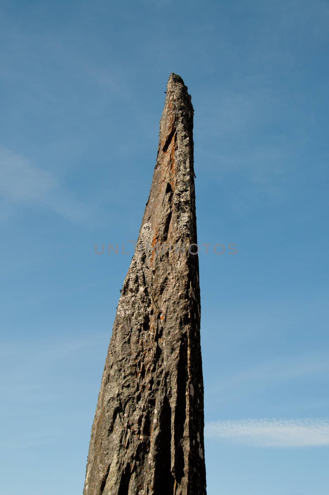 A memorial stone formed liked a javelin