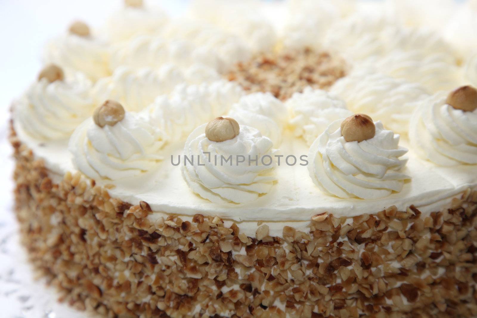 Cream cake with almond edge by Farina6000