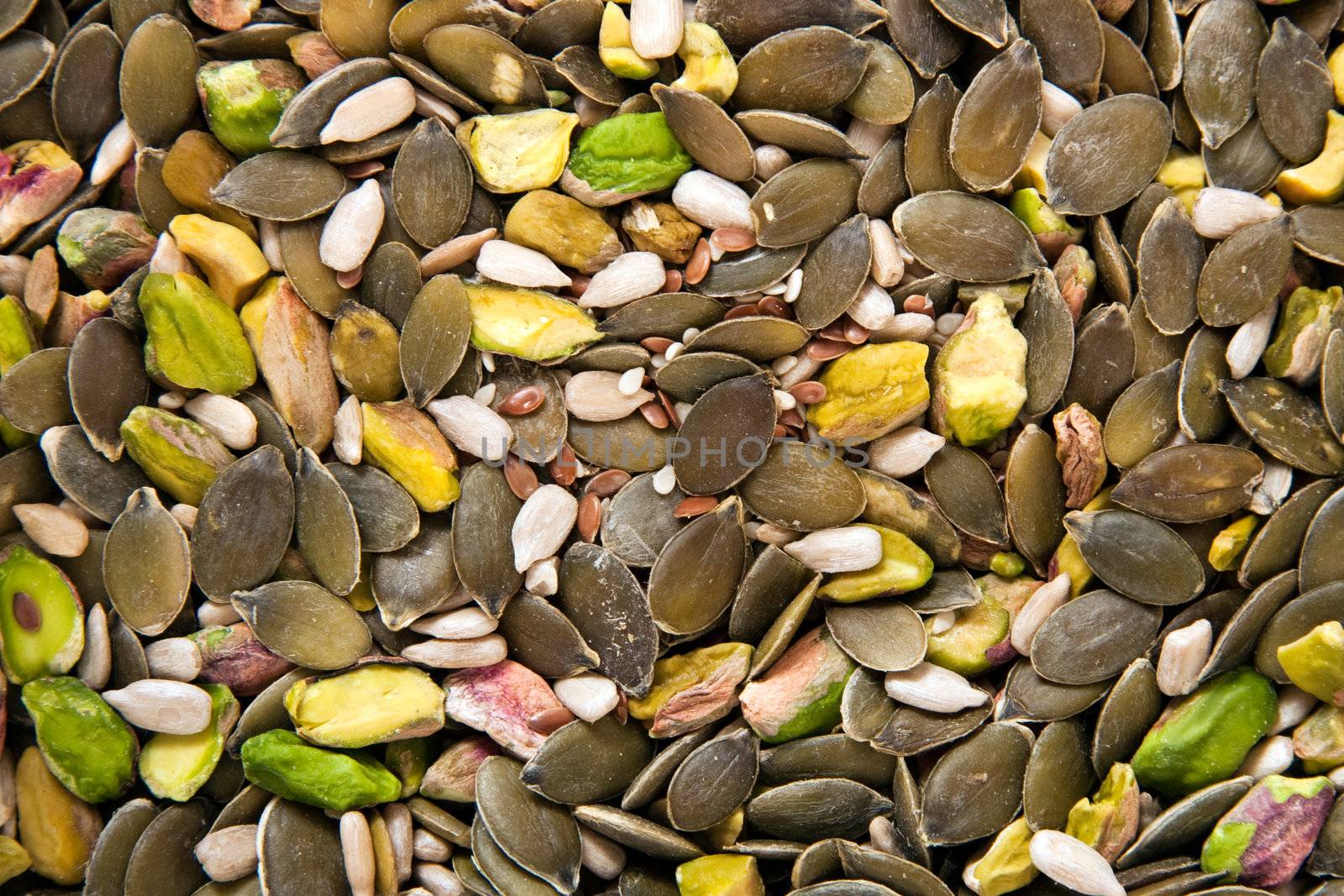 Close up on various types of seeds