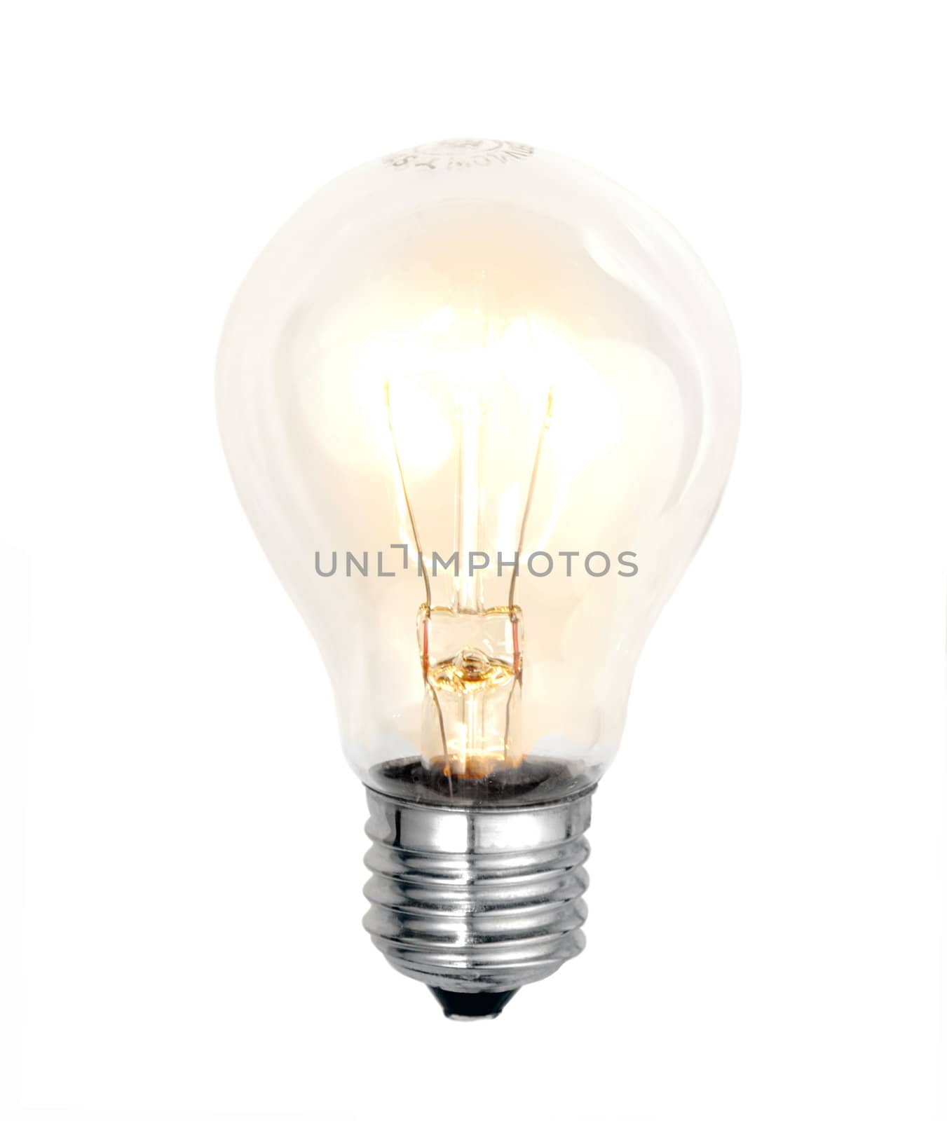 electric bulb lightened isolated on white background