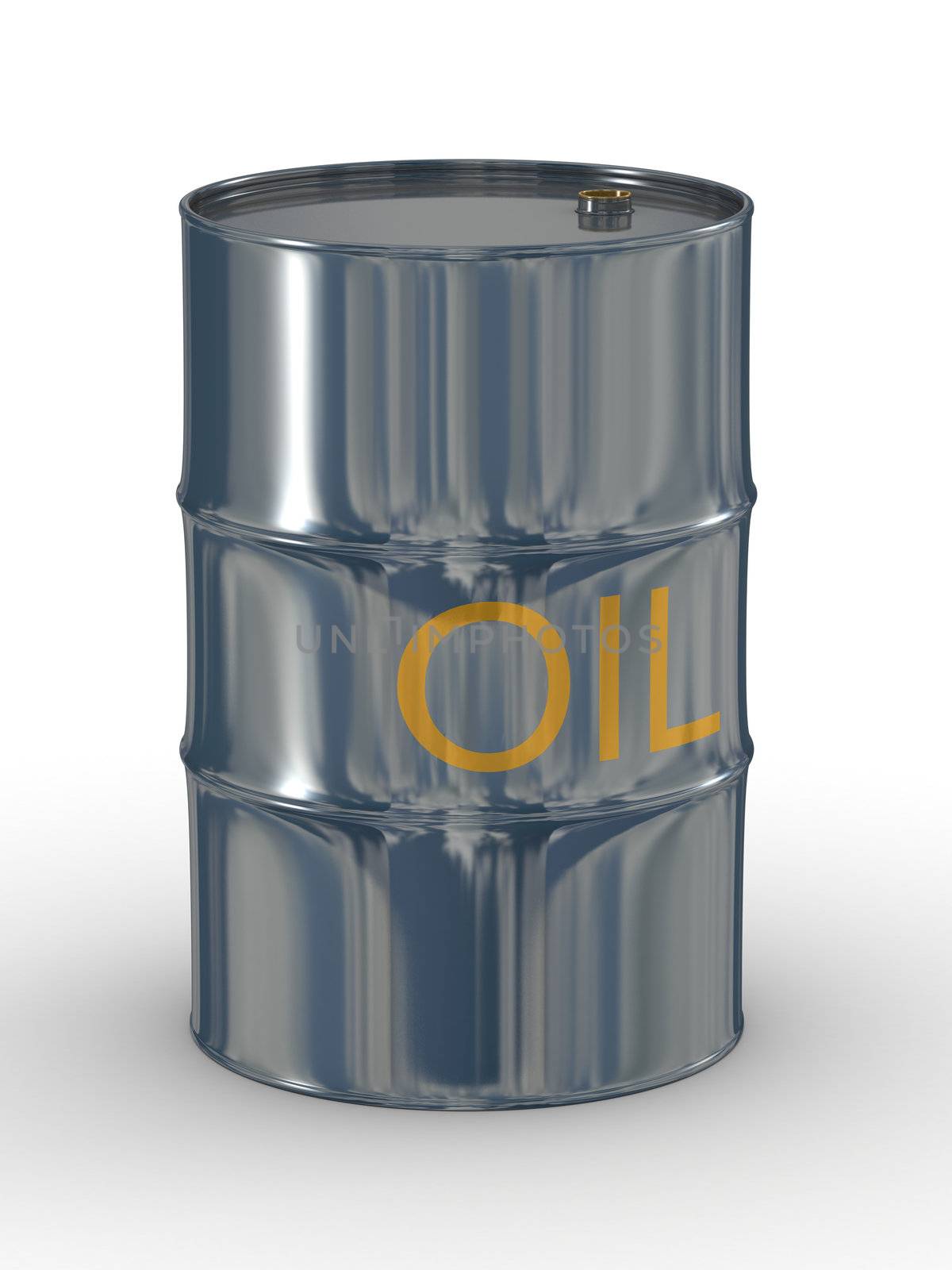 metallic vat on a white background. 3D image.