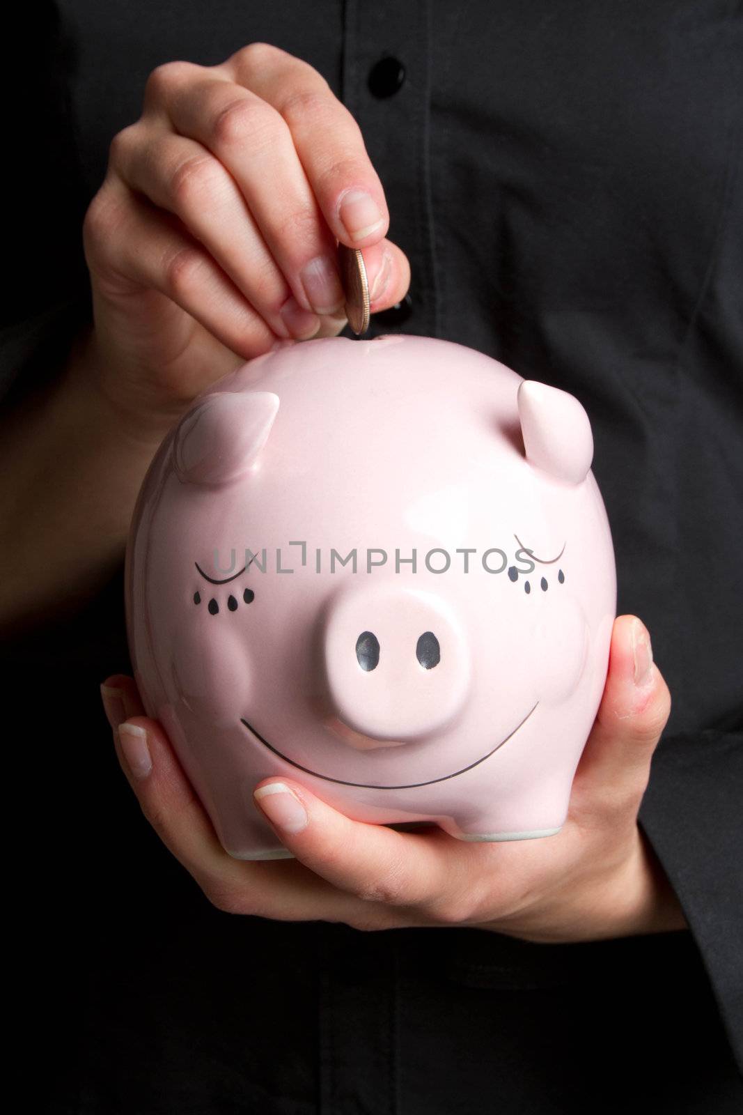 Piggy bank saving money