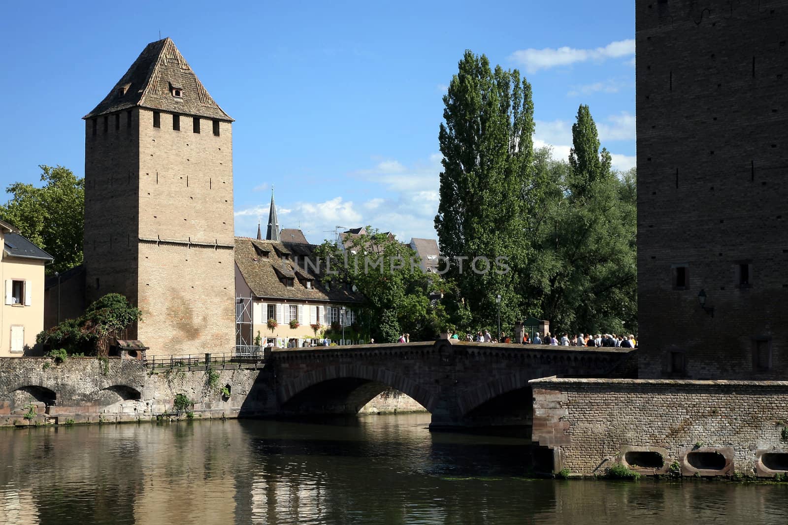View on Ponts Couverts in Strasbourg’s Old Town – France