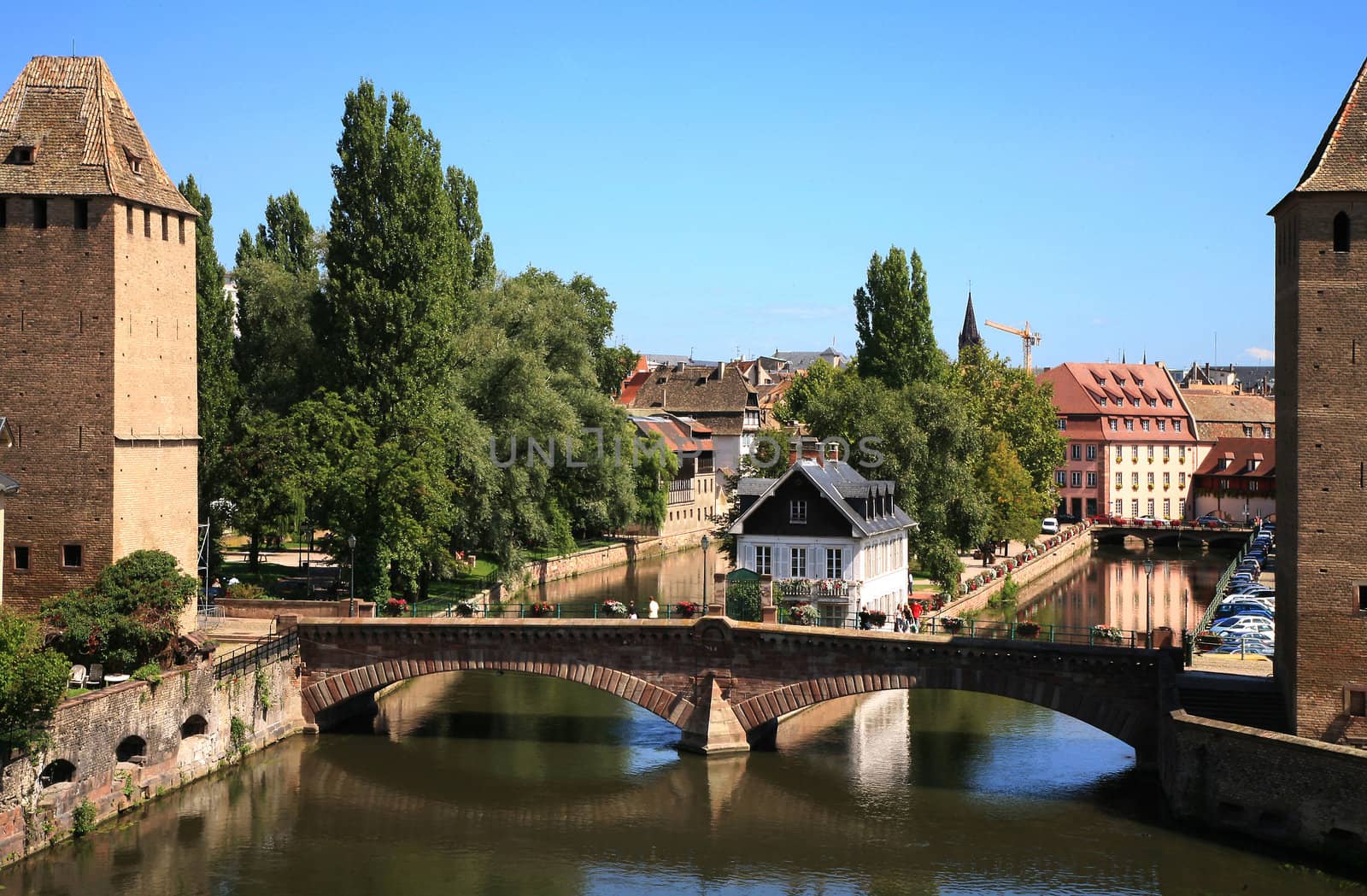 View on Ponts Couverts in Strasbourg’s Old Town – France