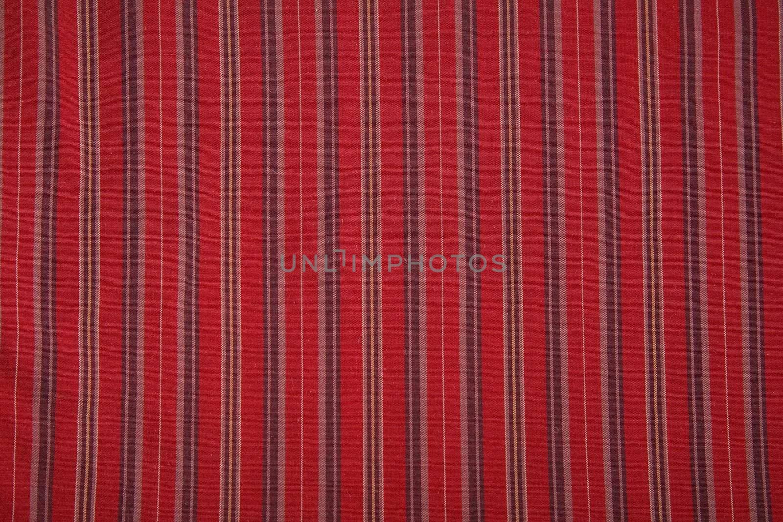 front view of red striped fabric, linear texture