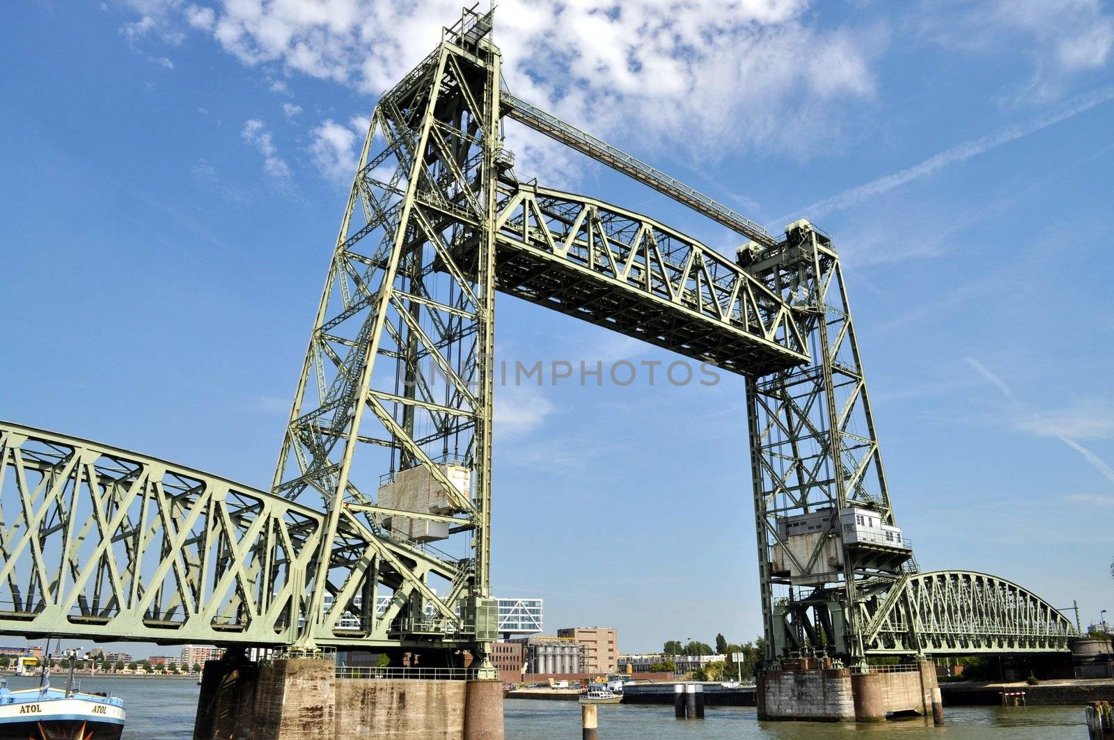 Rotterdam railway bridge in Netherlands