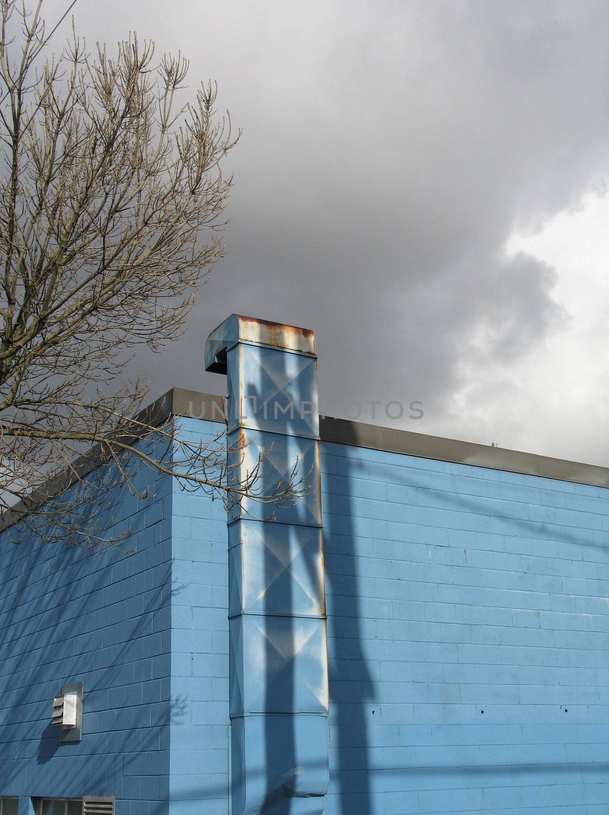 blue industrial building