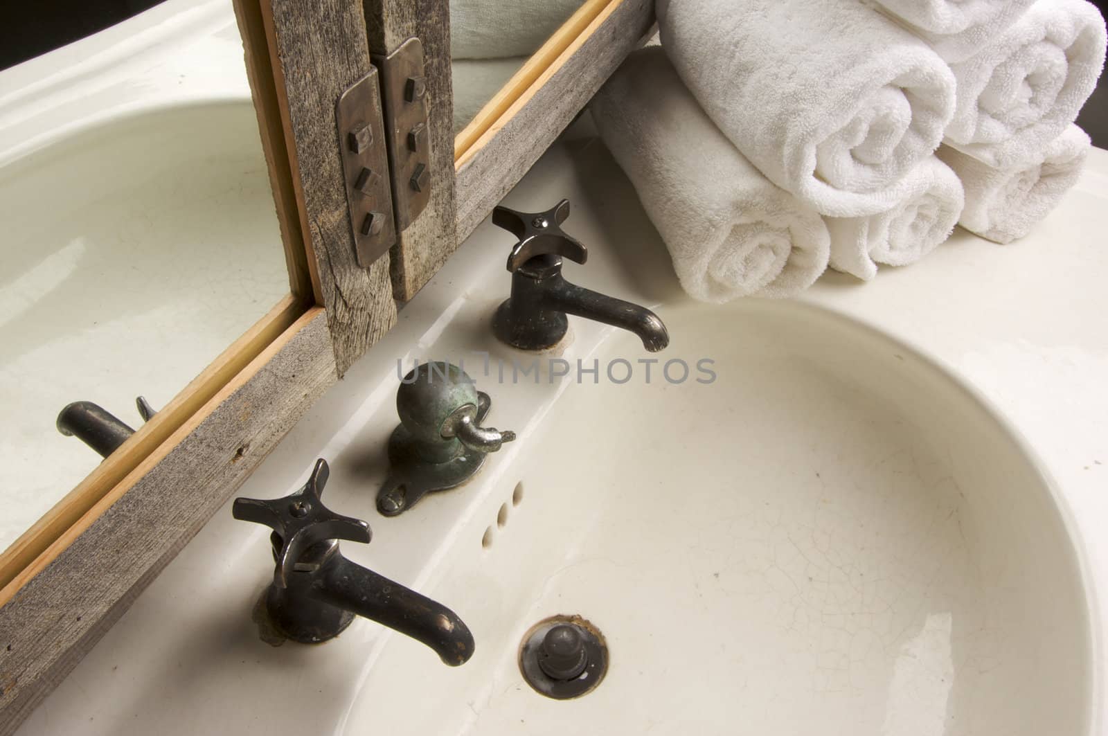 Rustic Bathroom Sink and Mirror