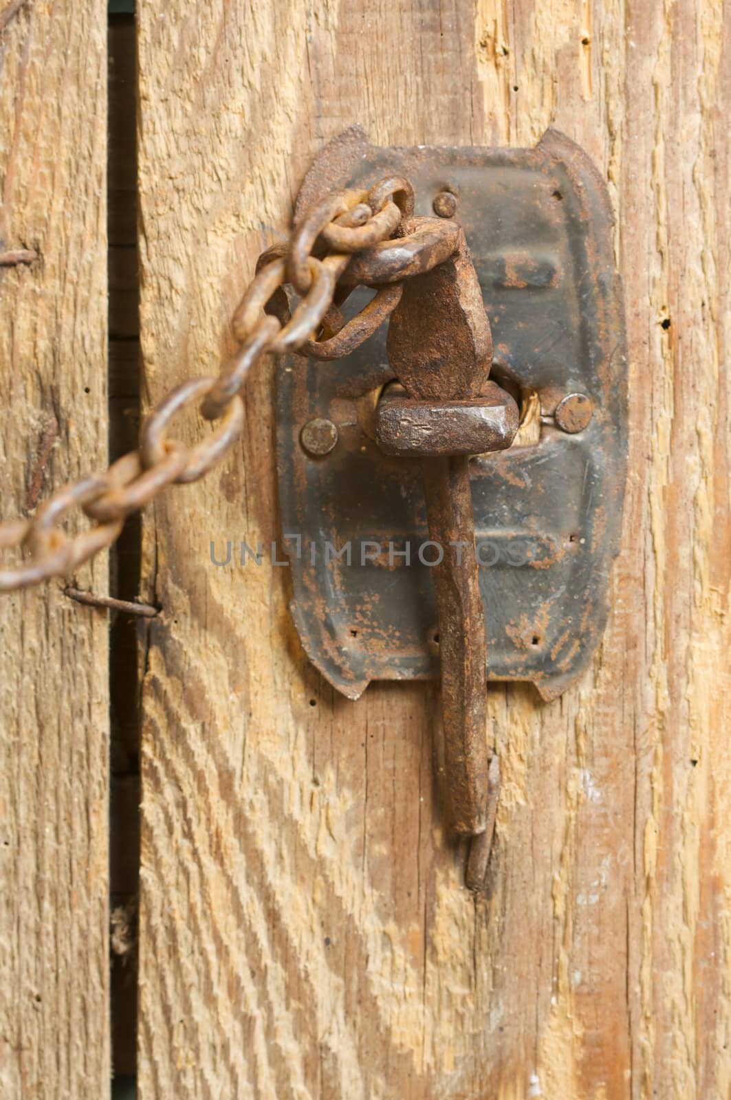 Rusty Barn Door Latch and Chain by Feverpitched