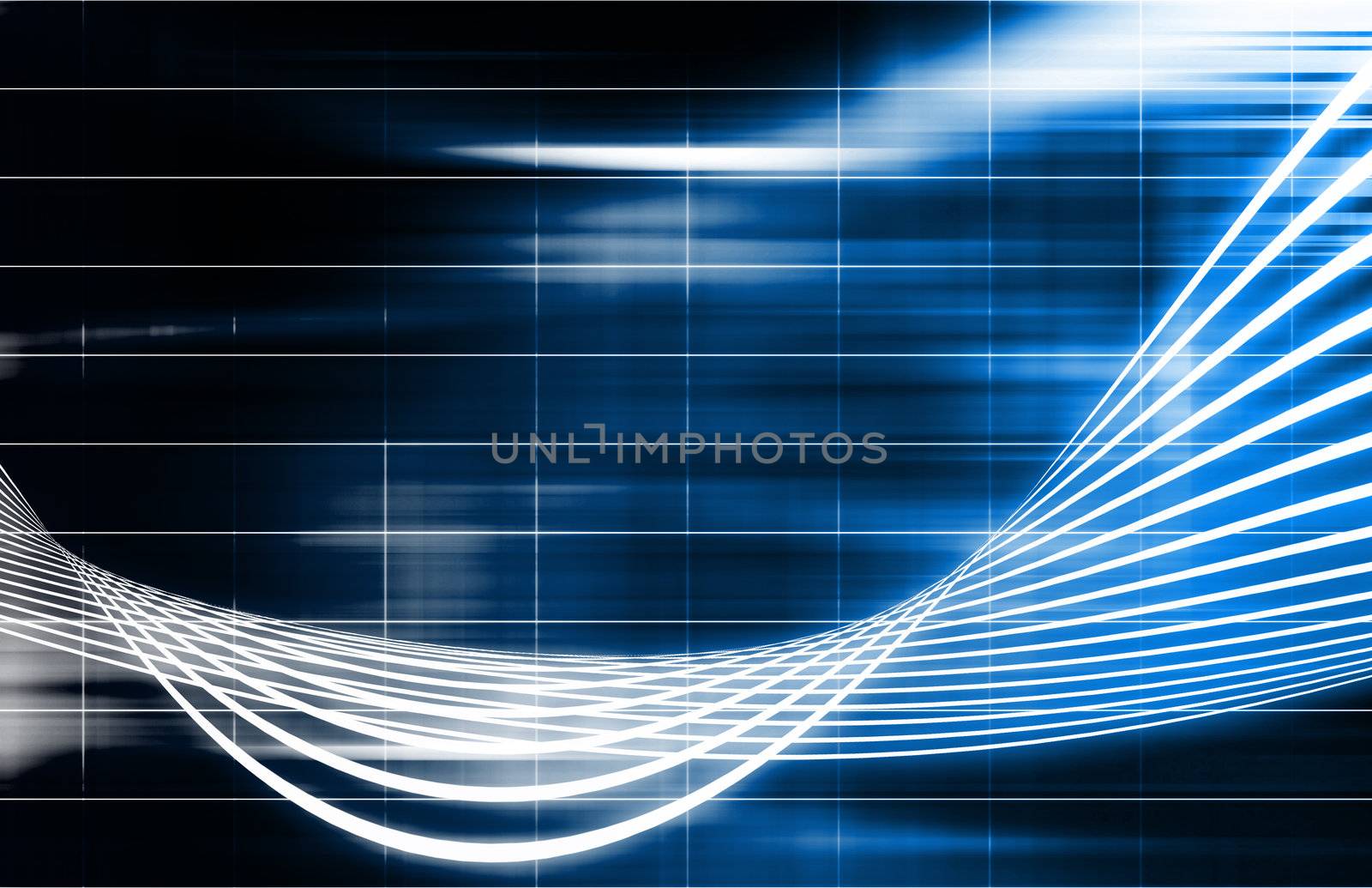 Blue Futuristic Technology Background with Wild Lines