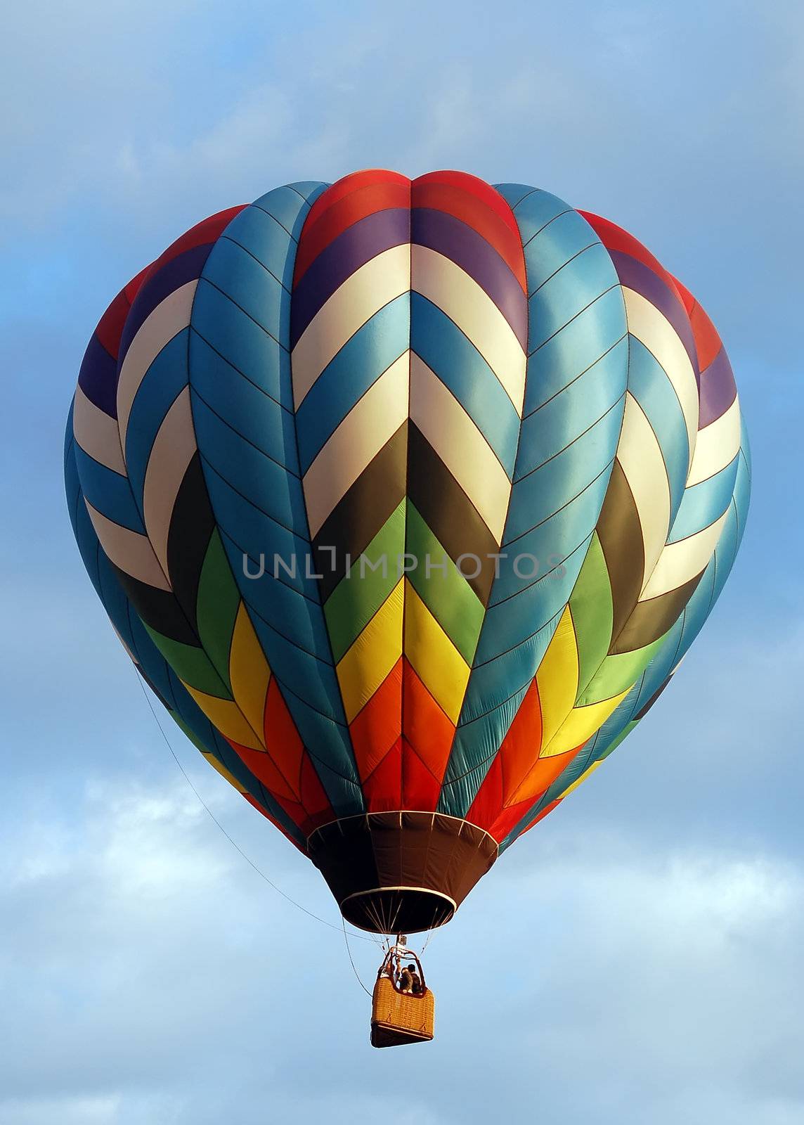 A colorful Hot Air Balloon taking off 