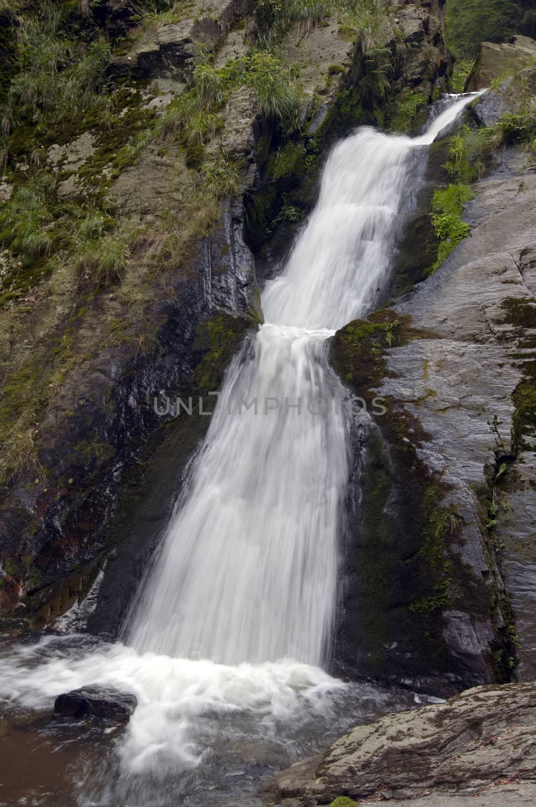 Shot of the fall of water.
Stream Huntava.
Resov, Czech republic, Europe.