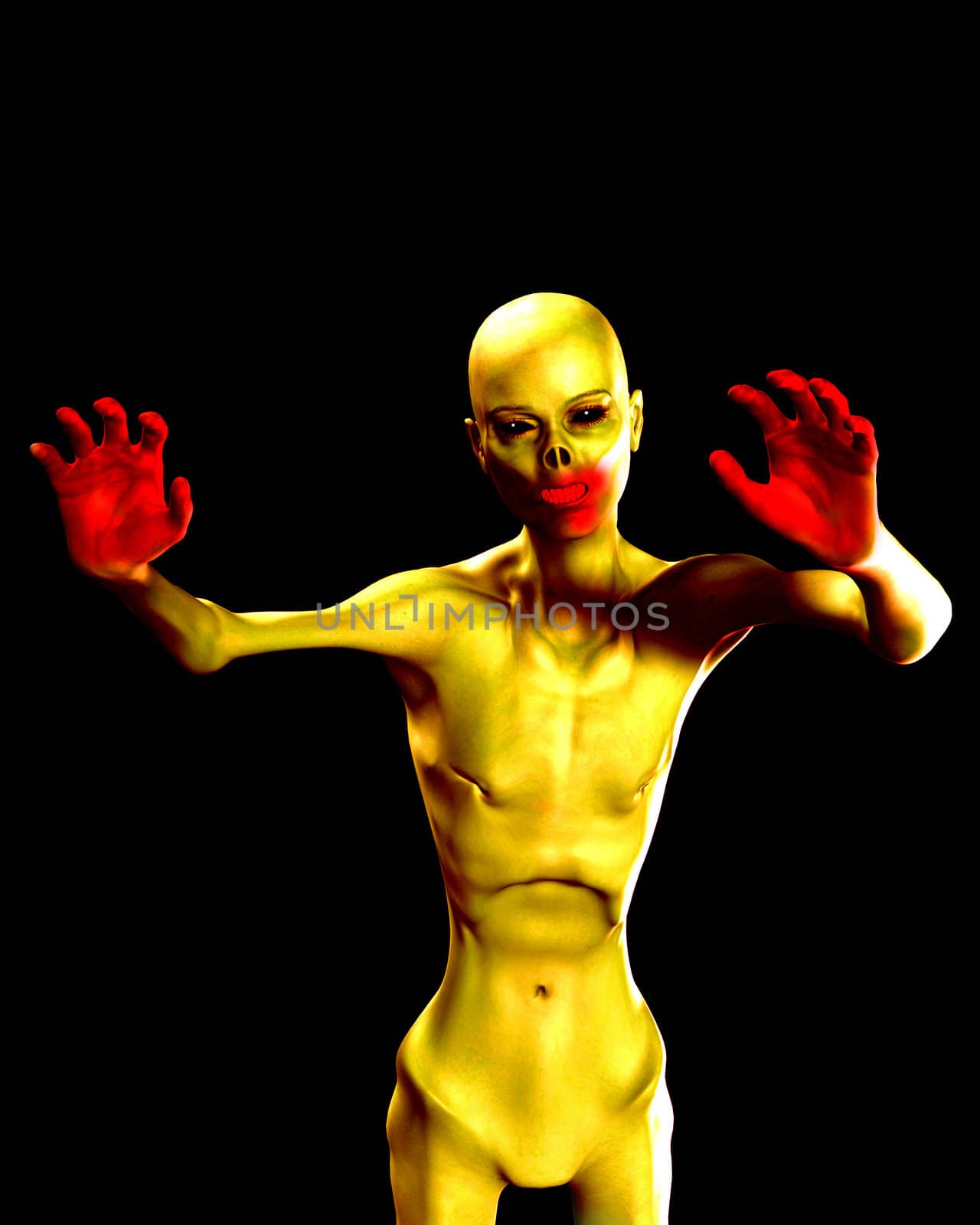A conceptual image of a zombie for the Halloween season.