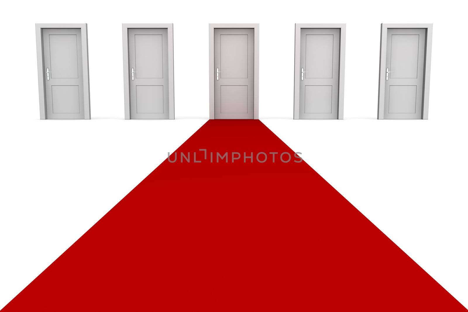 Five Doors and a Red Carpet - Grey by PixBox