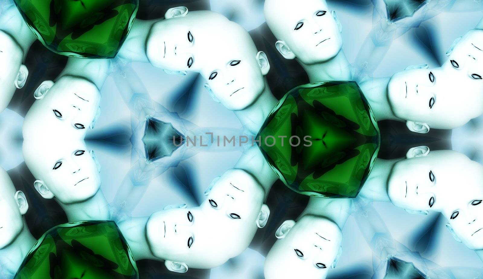 A seamless pattern made out of male heads.