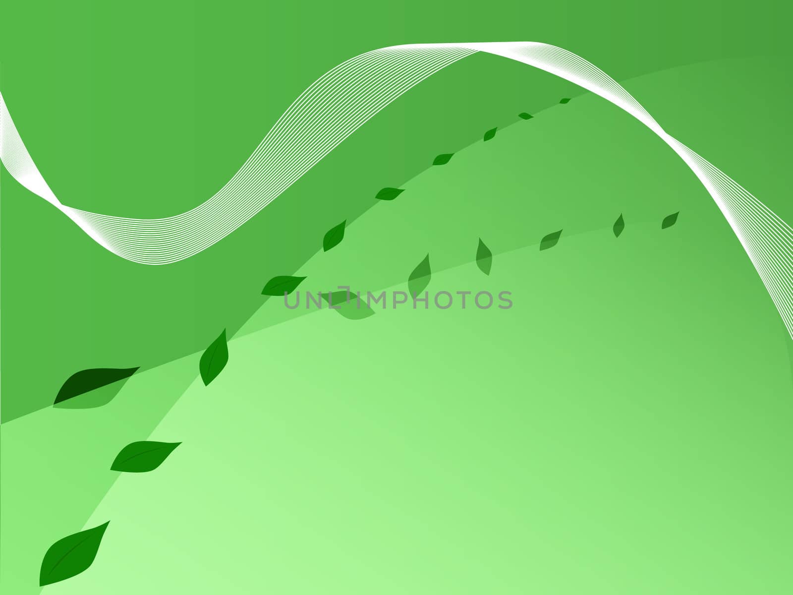 Illustration background derived from vector, showing green shades and leaves.