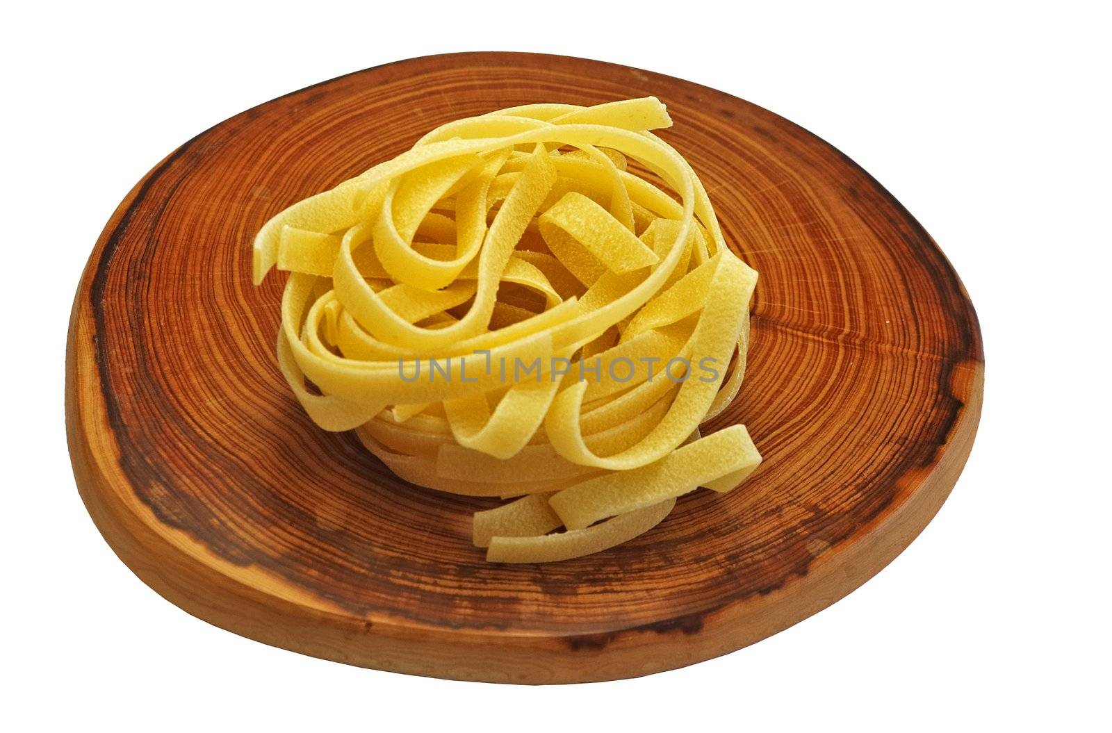 italian pasta tagliatelle isolated on white background