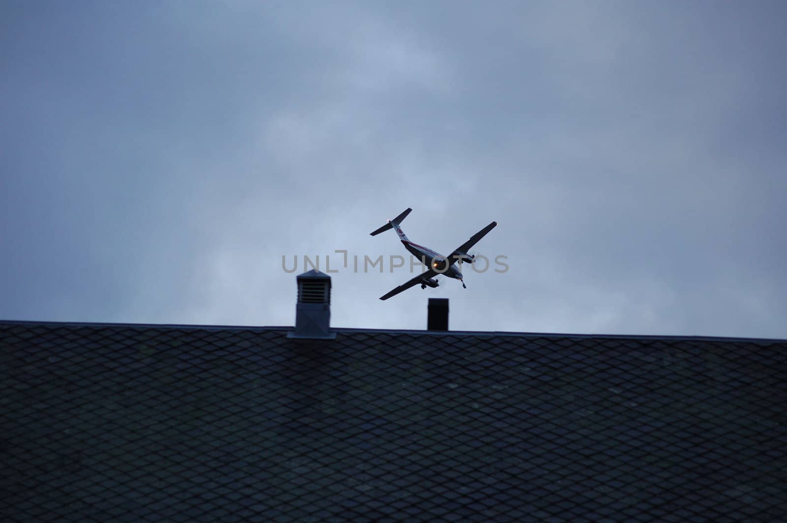 plane on the roof