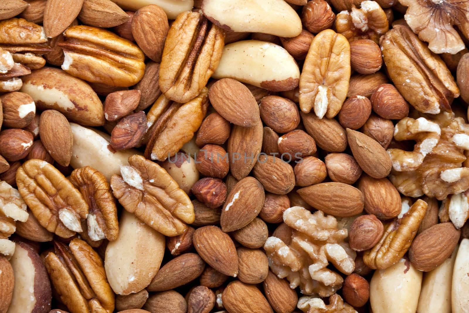 A selection of nuts: close-up