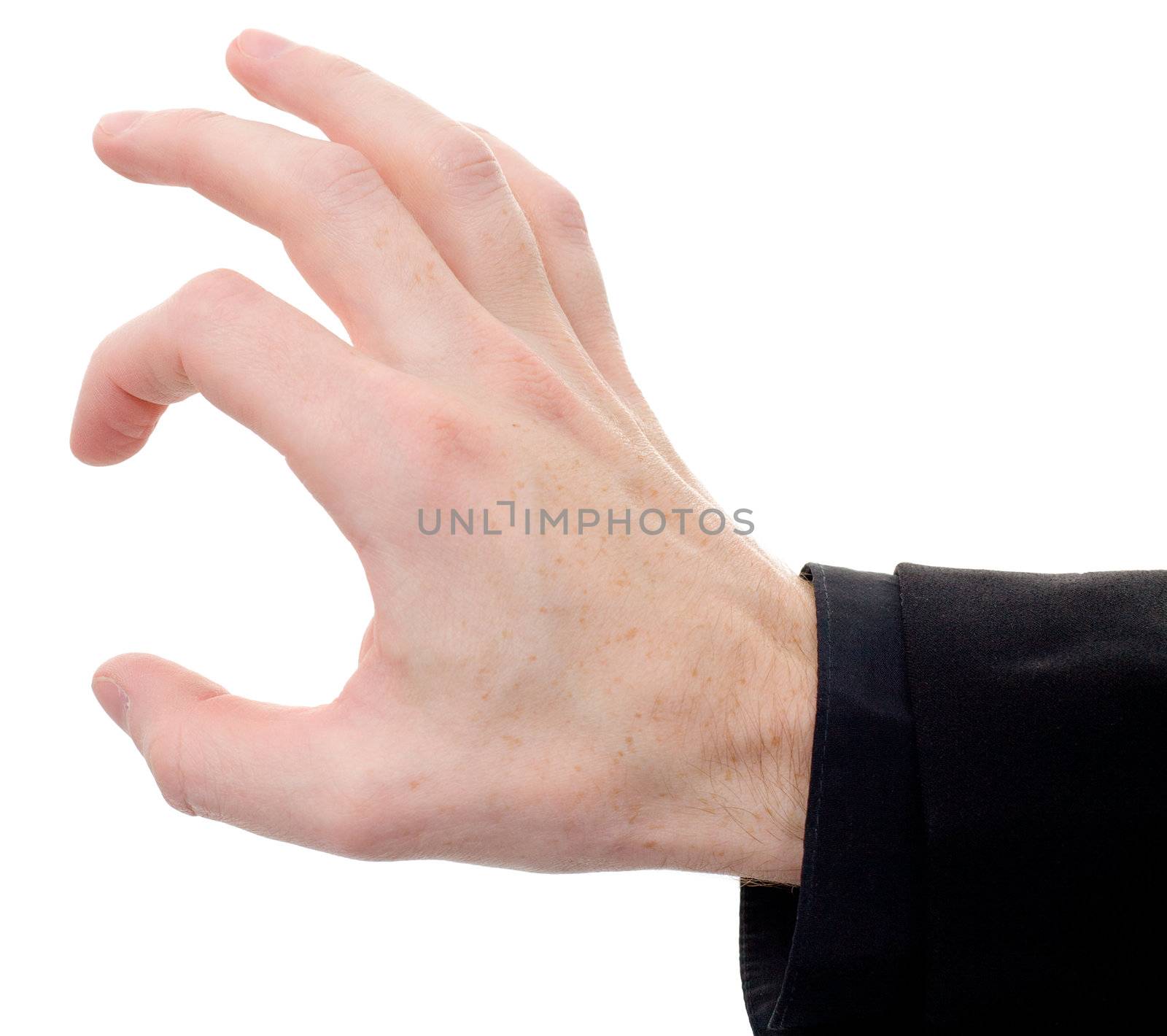 Man's hand isolated on a white background