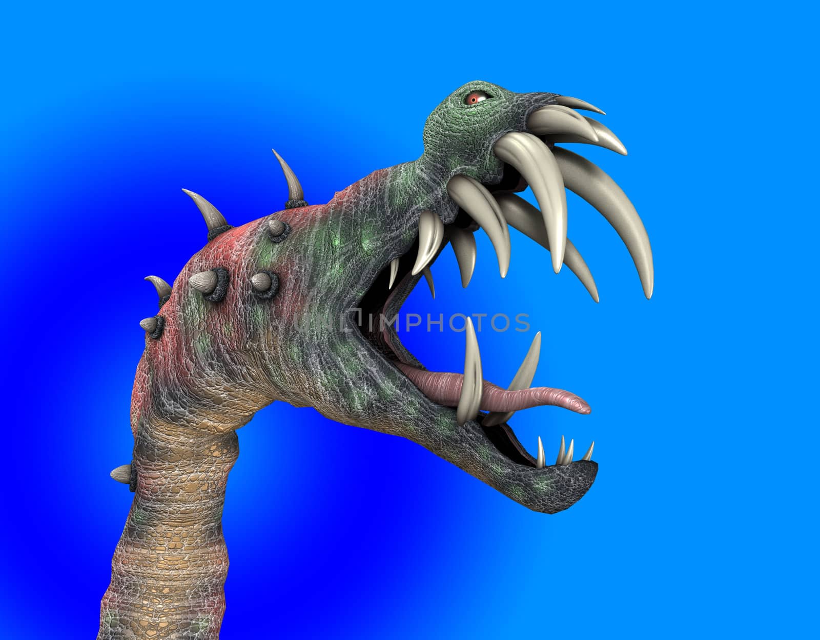 A horrible monster with a big mouth for Halloween.