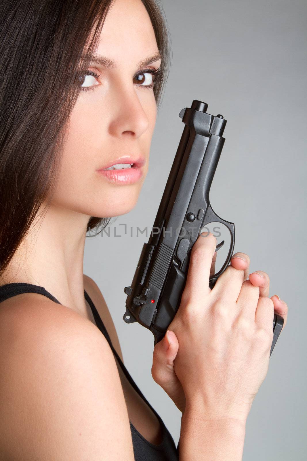 Woman Holding Gun by keeweeboy