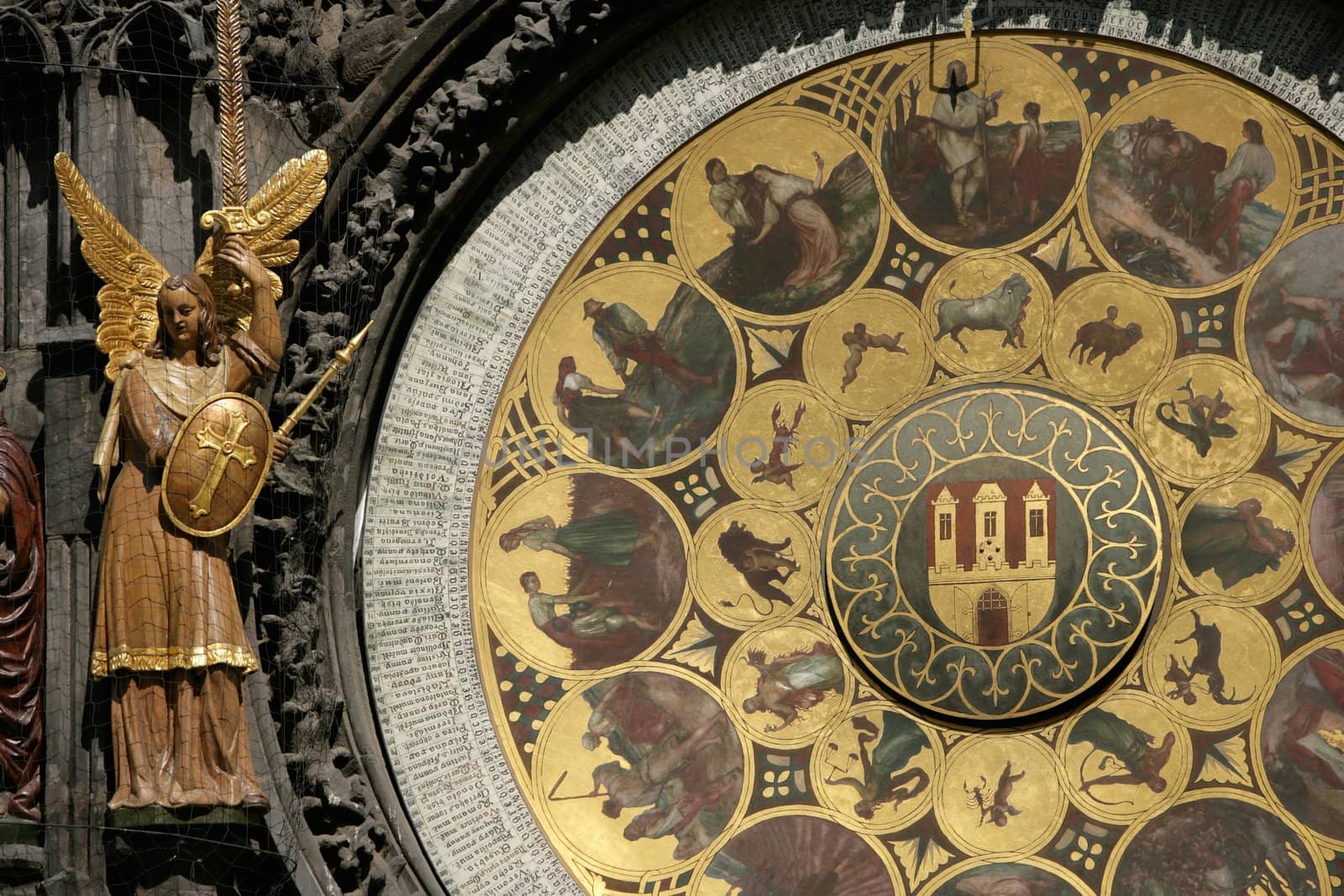 Portion of Astrological Clock in Prague, Czech Republic