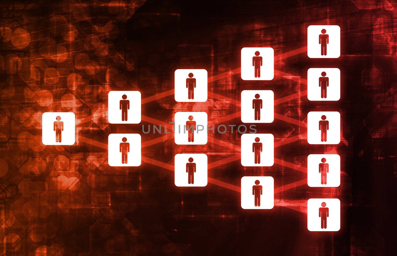 Connected People Friends as a Diagram Illustration