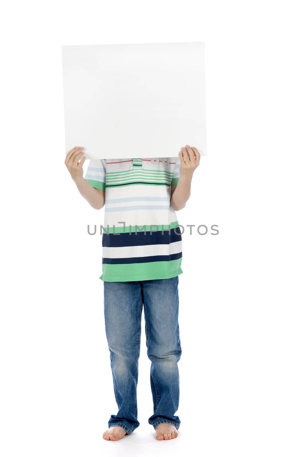 a little boy with a sign