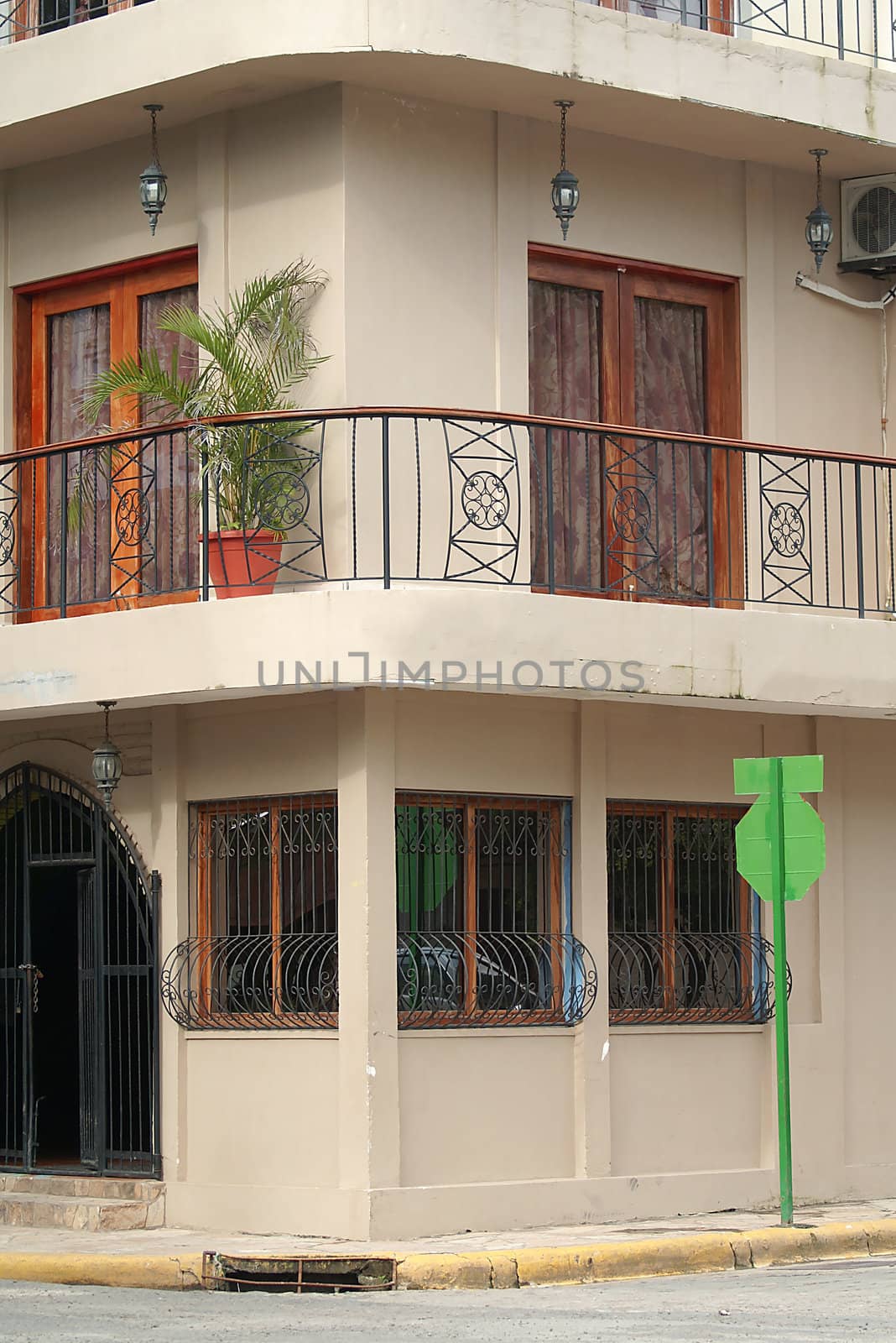 Corner building in Central America.                 