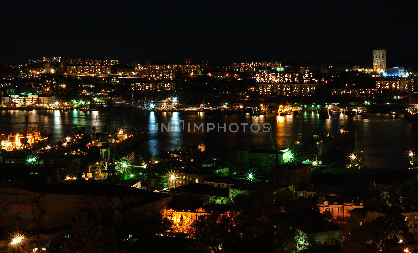 Night city landscape. by alexpurs