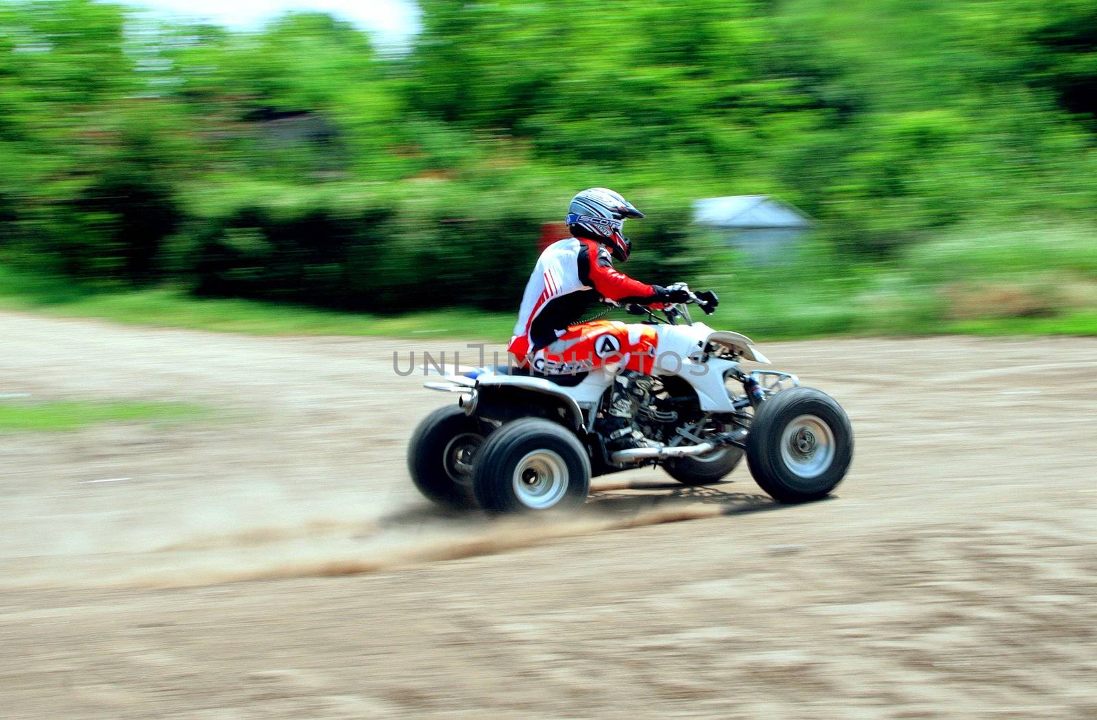 Man on quad bike during a race