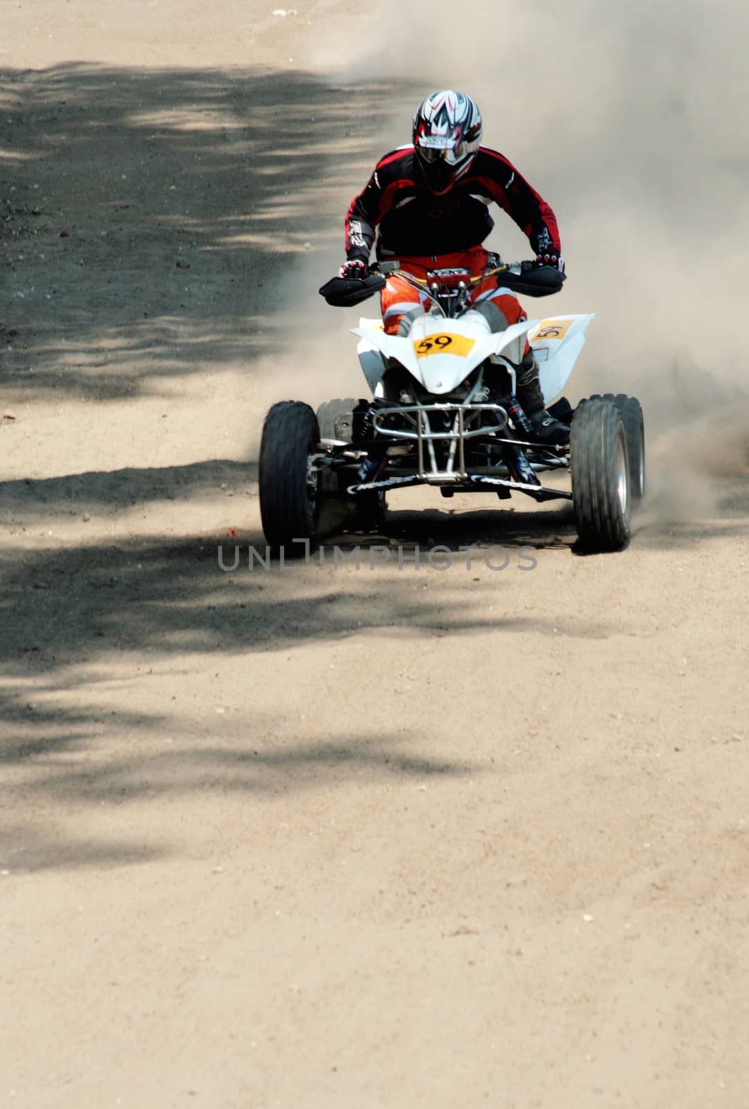 Man on quad bike during a race