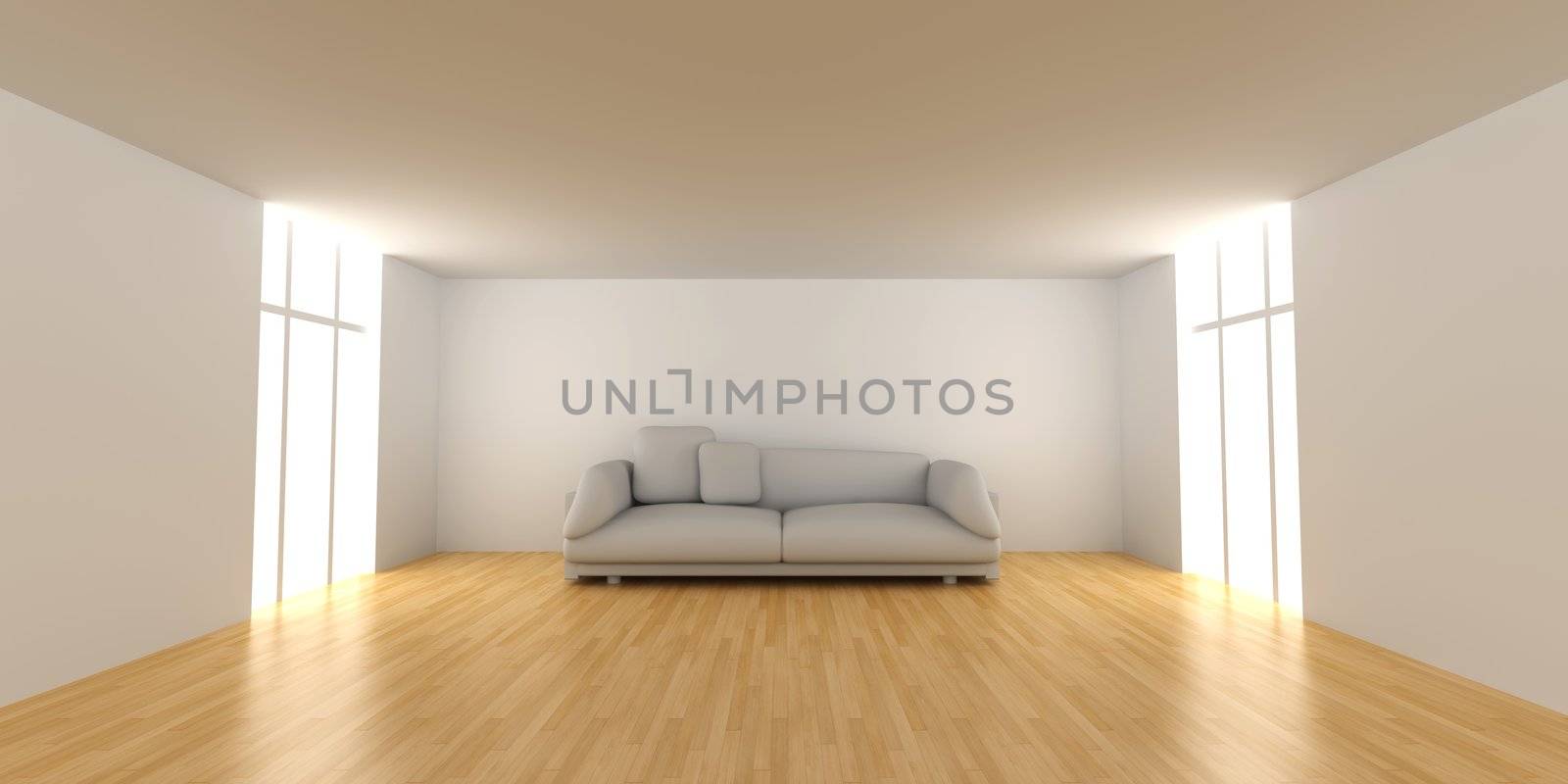 White Sofa in an empty room by Spectral