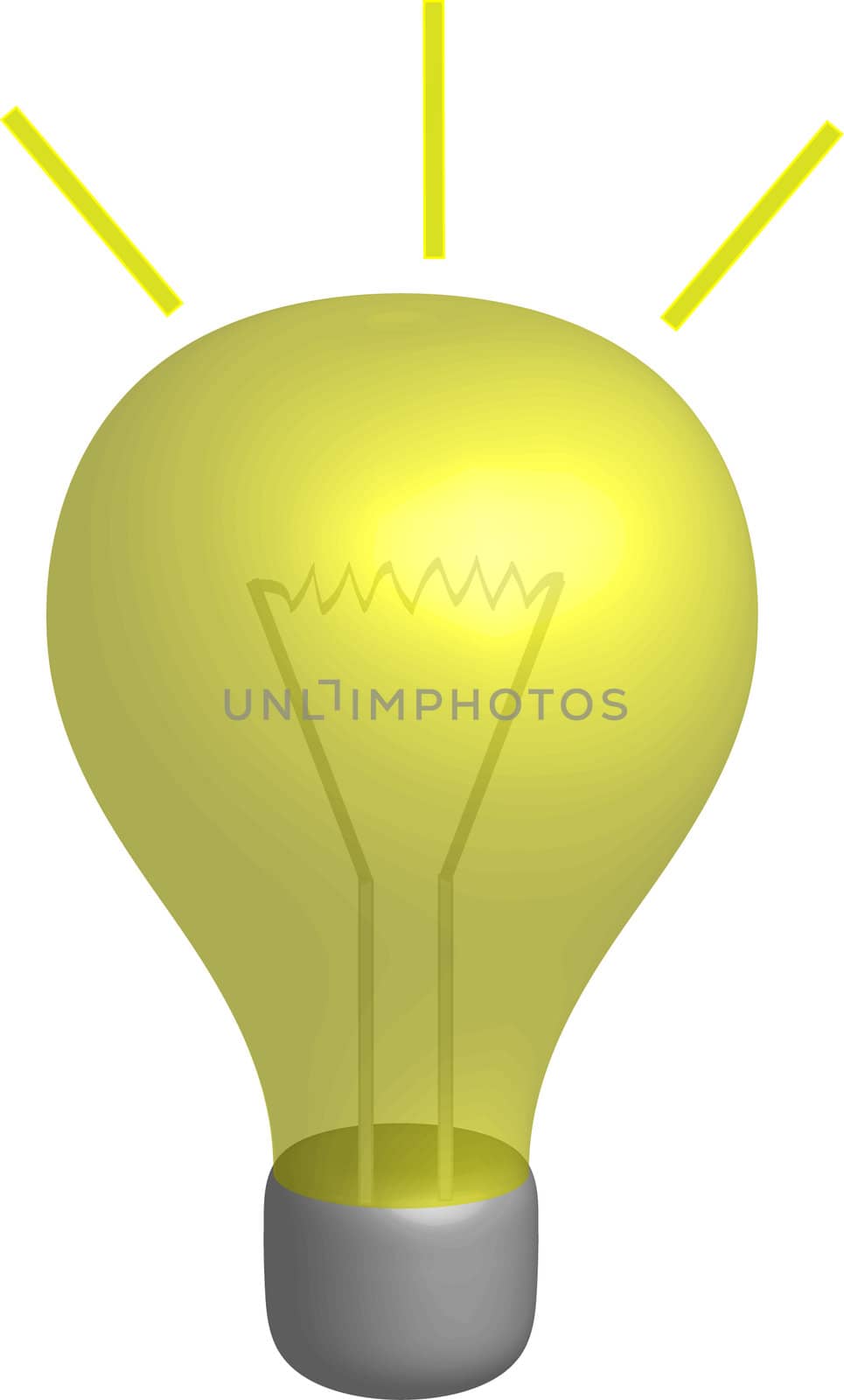 Vector image of isolated shining light bulb