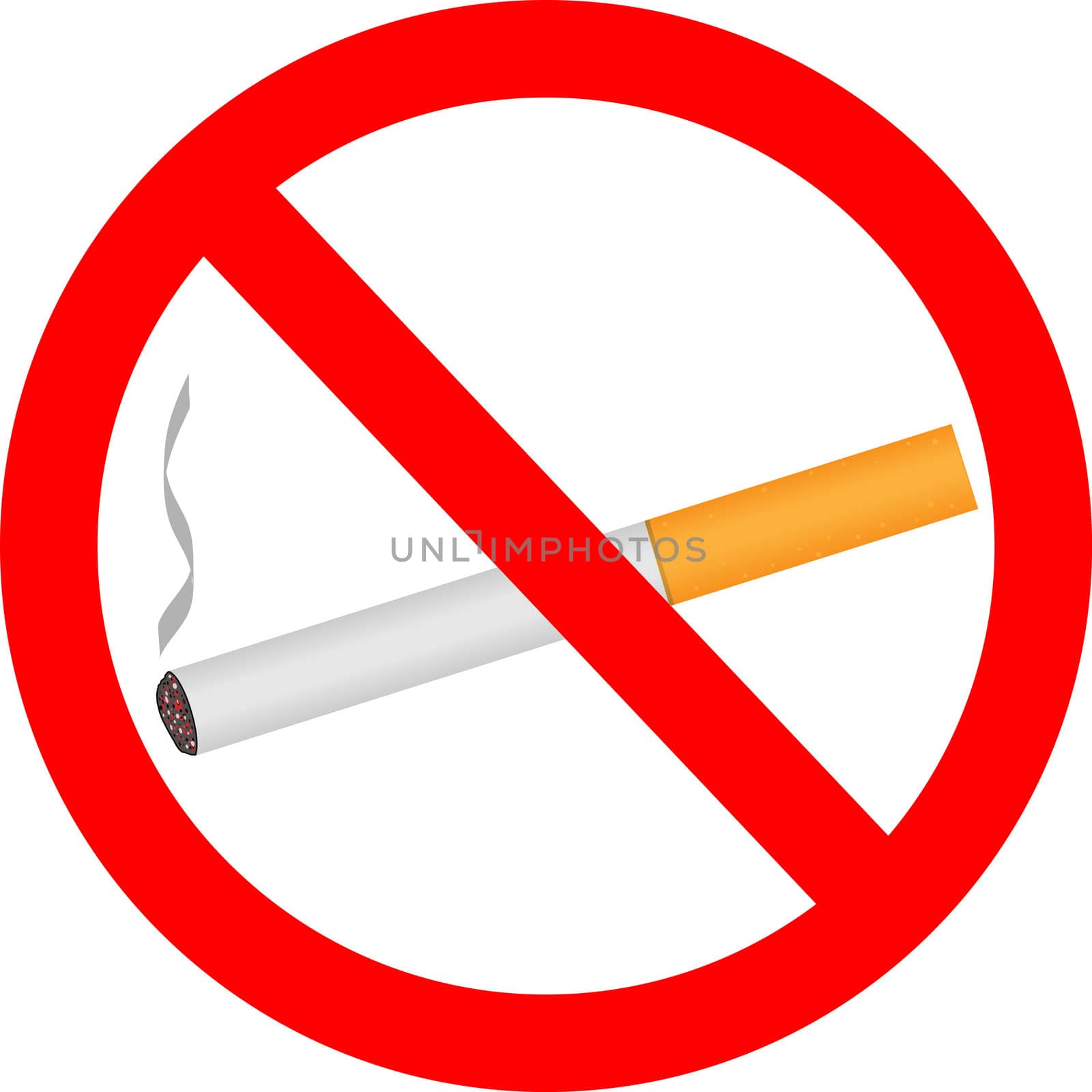 The sign of crossed out cigarette forbidding smoking
