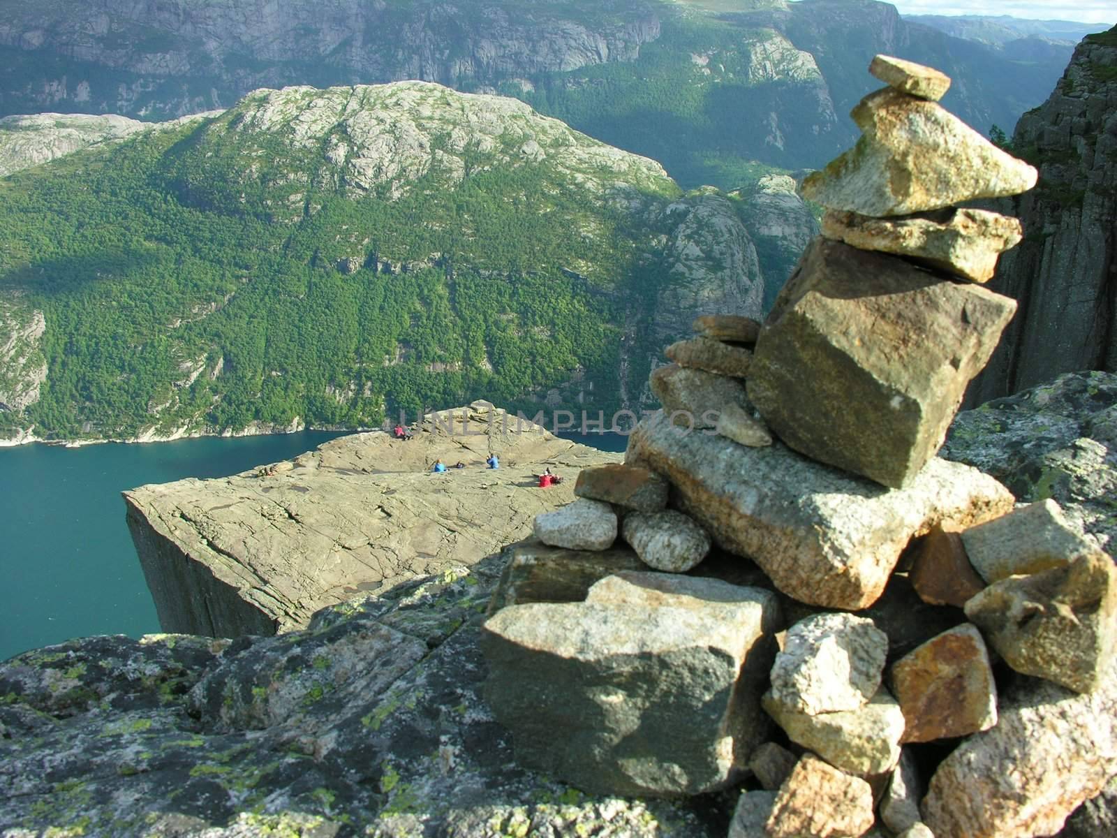 Rocky creation from preikestolen sightseeing, Norway