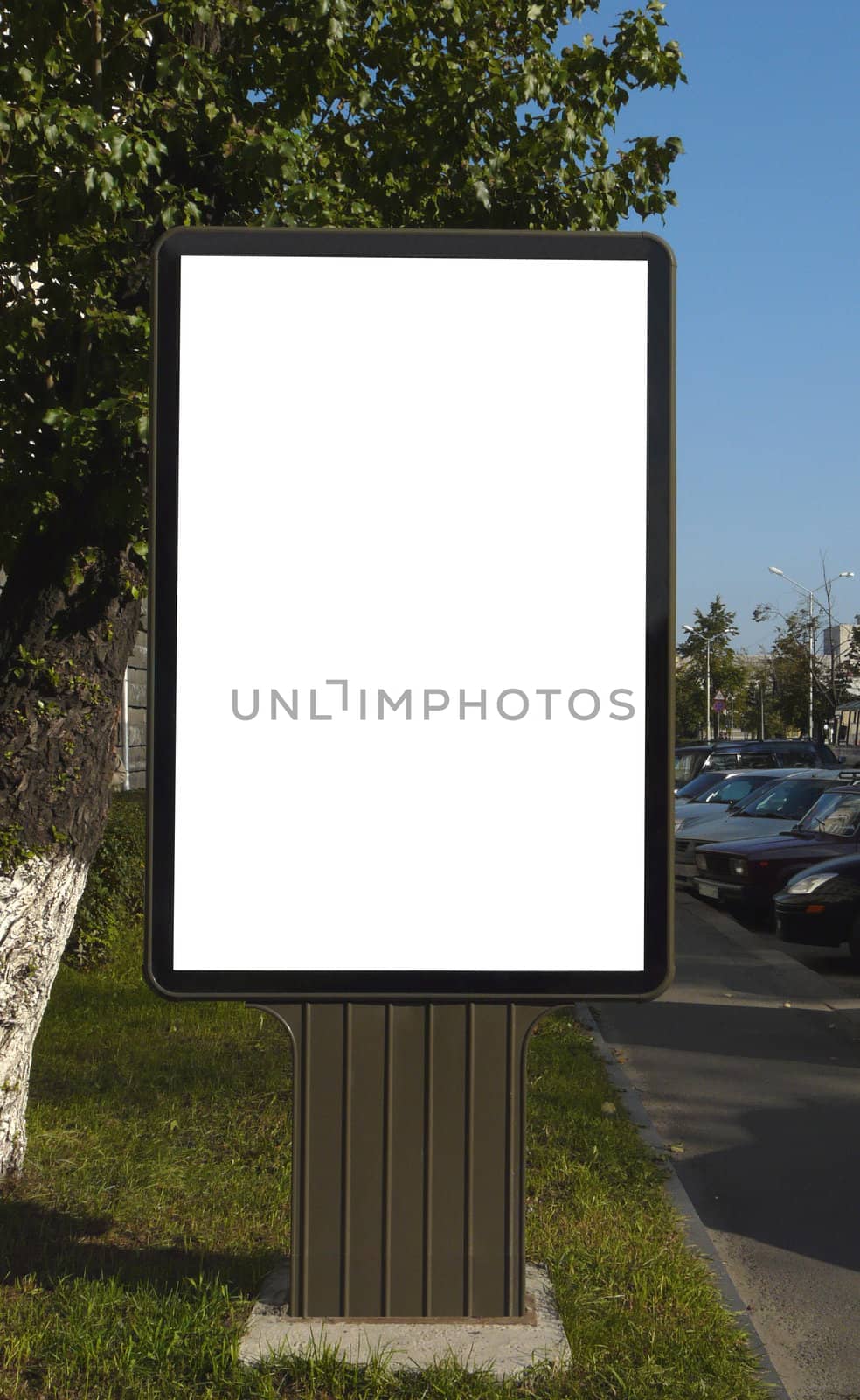 White billboard on the street is waiting your ad